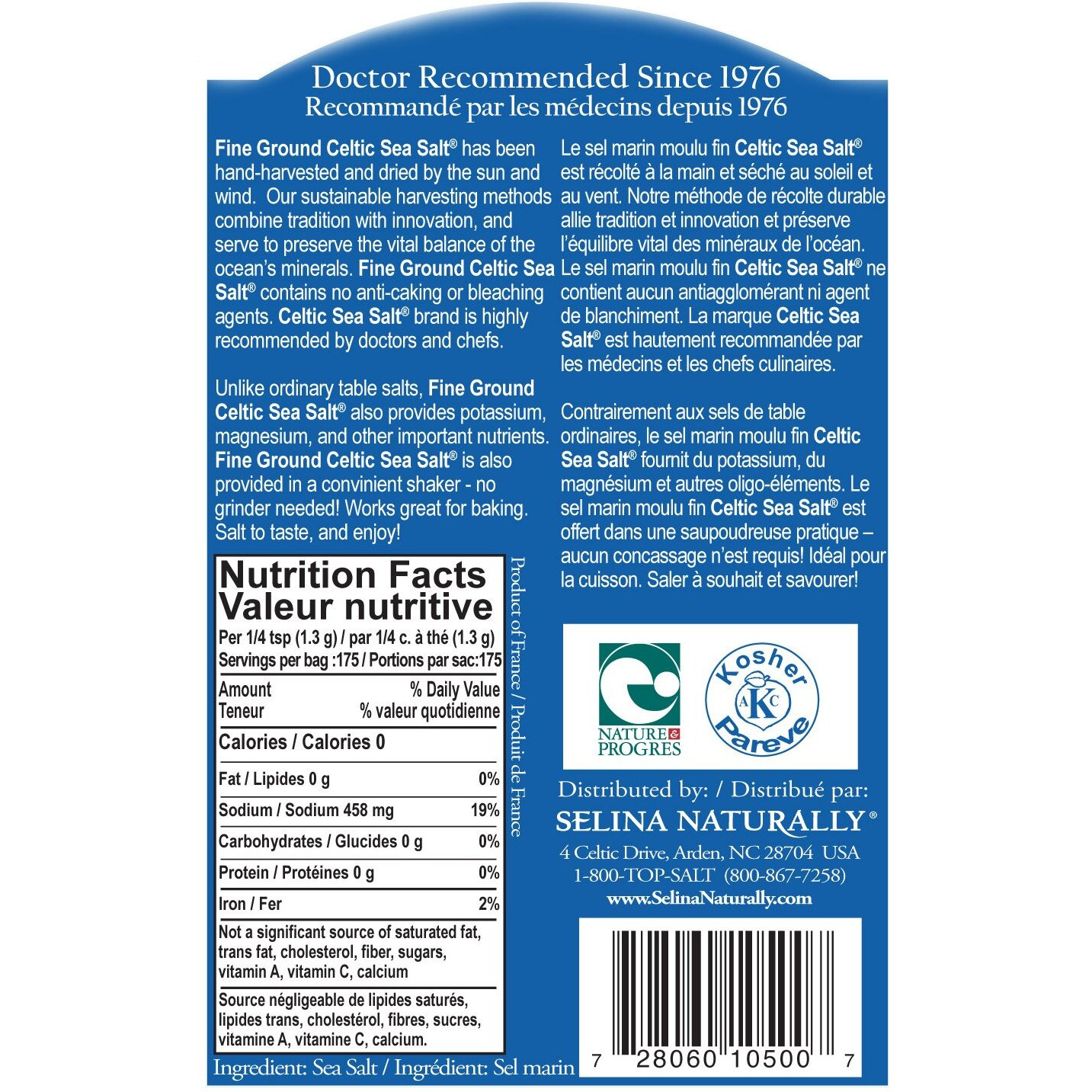 Celtic Sea Salt, Fine Ground Resealable Bag, 8 Oz