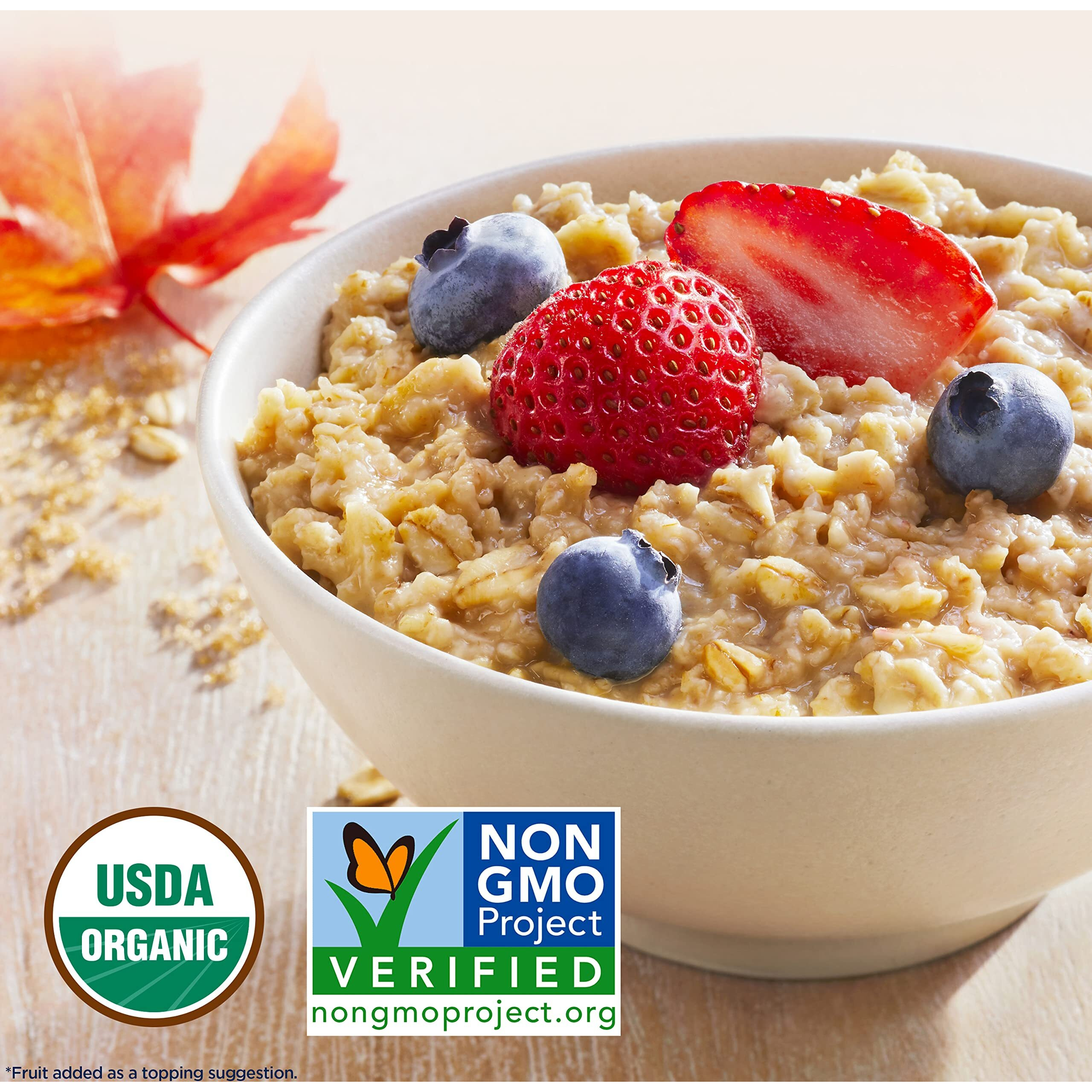 Quaker Instant Organic Oatmeal Maple & Brown Sugar Breakfast Cereal, 8 Packets Per Box (Pack Of 6 Boxes)