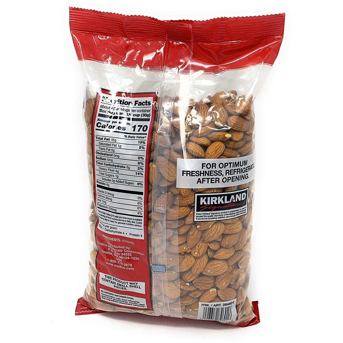 Kirkland Signature Nuts, Almonds, 48 Ounce