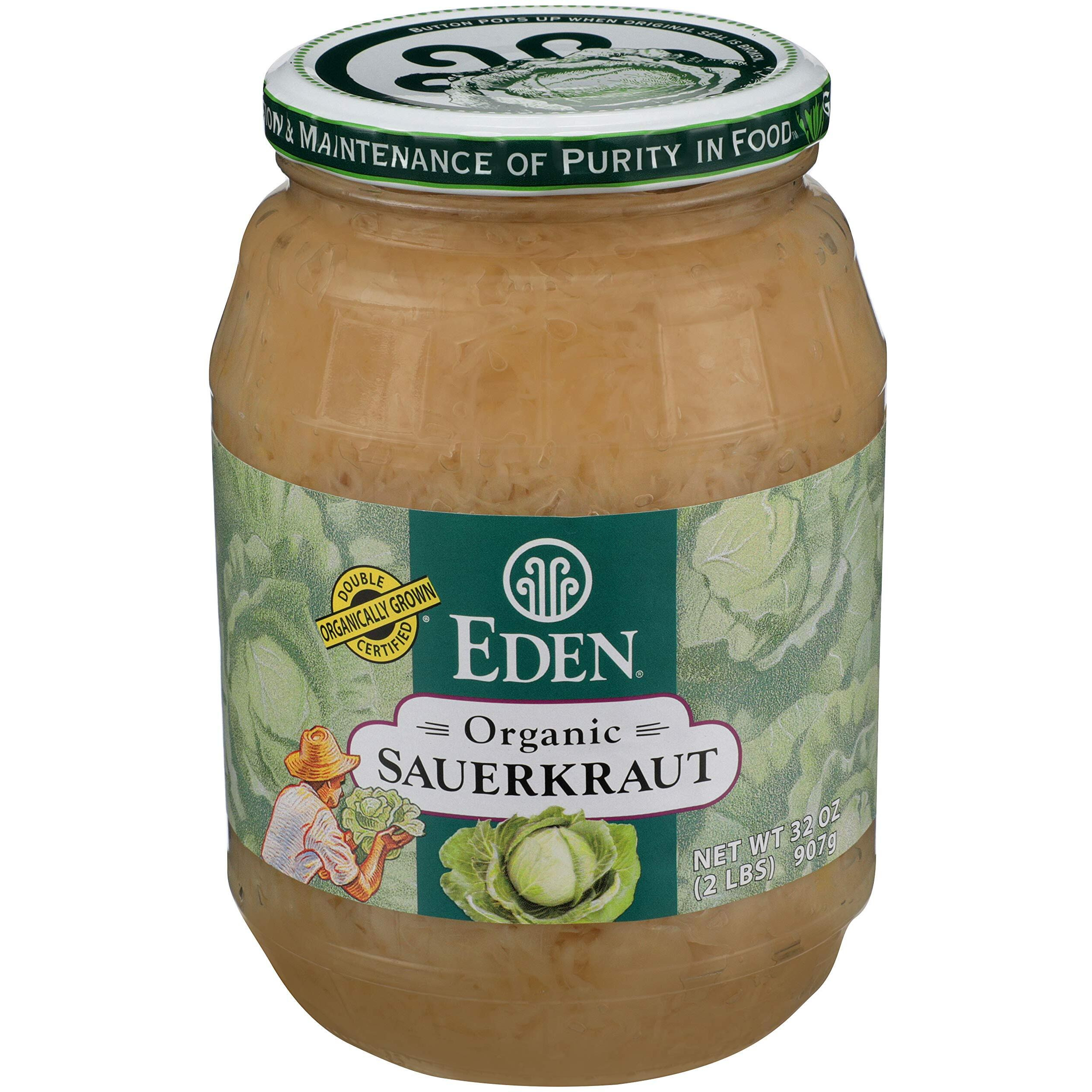 Eden Organic Sauerkraut, 32 Oz Glass Jar, Fine Cut