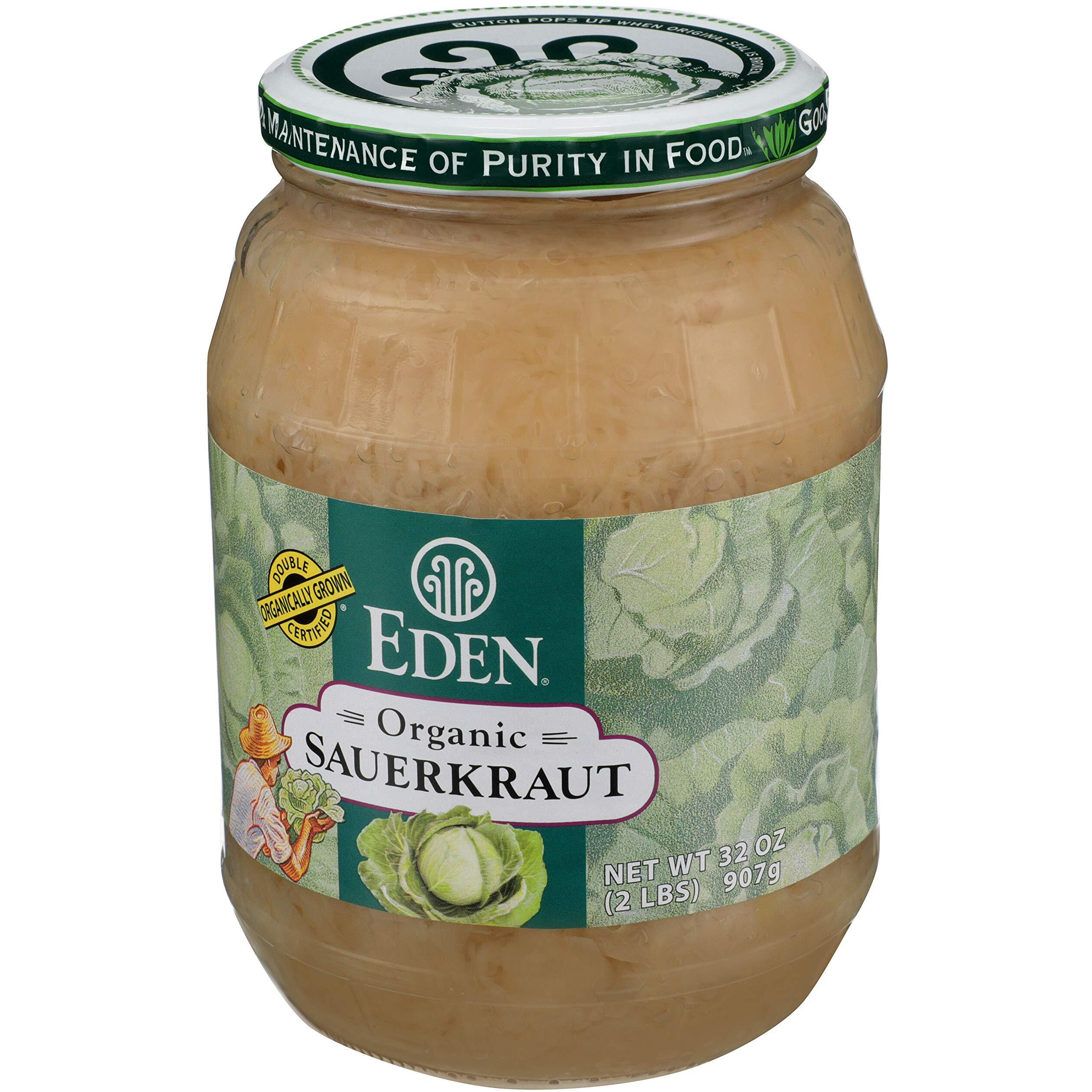 Eden Organic Sauerkraut, 32 Oz Glass Jar, Fine Cut