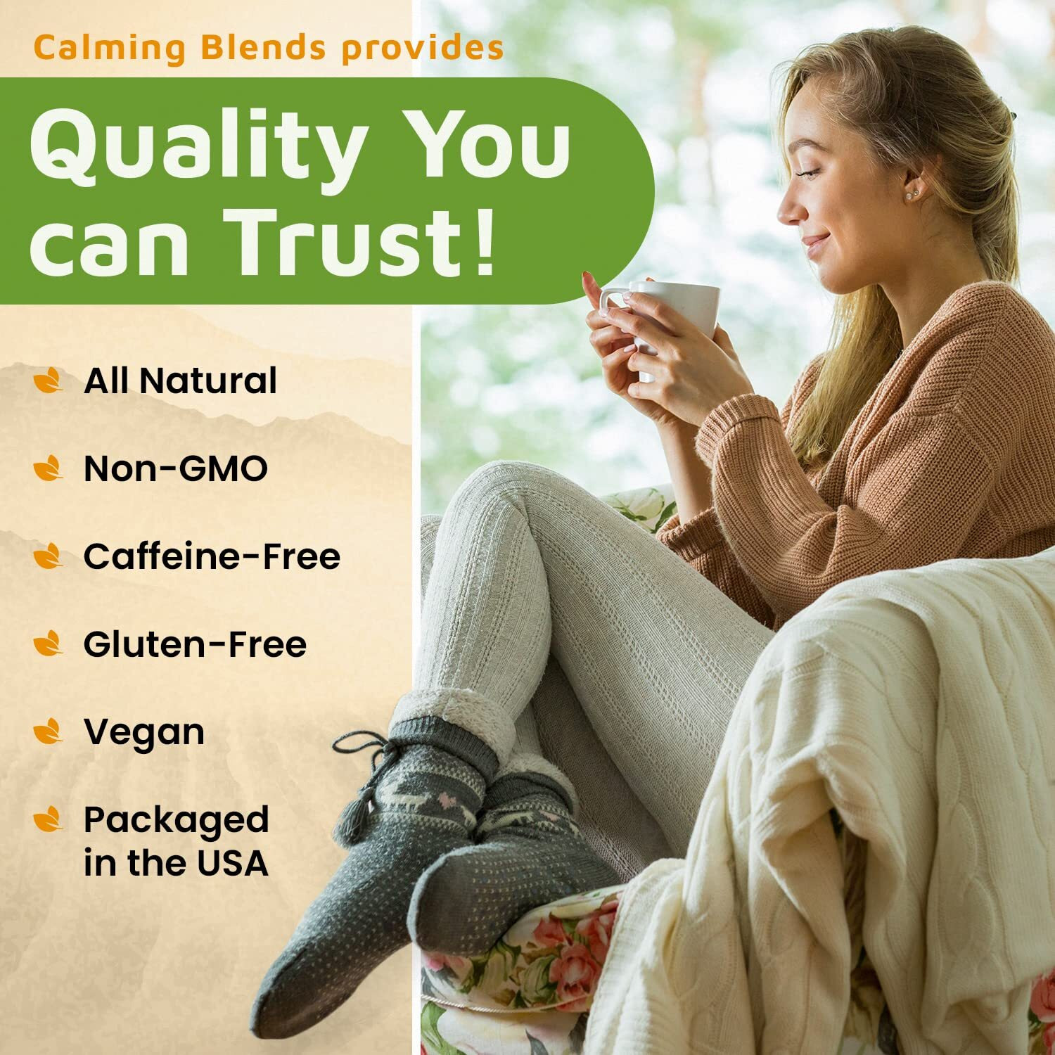 Calming Blends Diverticulitis Tea | Organic Loose Leaf Tea, Caffeine Free | 36 Cups | Made In Usa