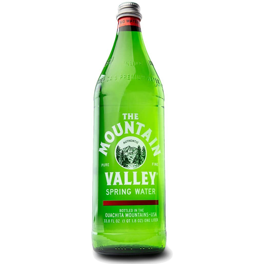 The Mountain Valley 1 Liter Spring Water In Glass Bottle 1 Liter (Pack Of 12)