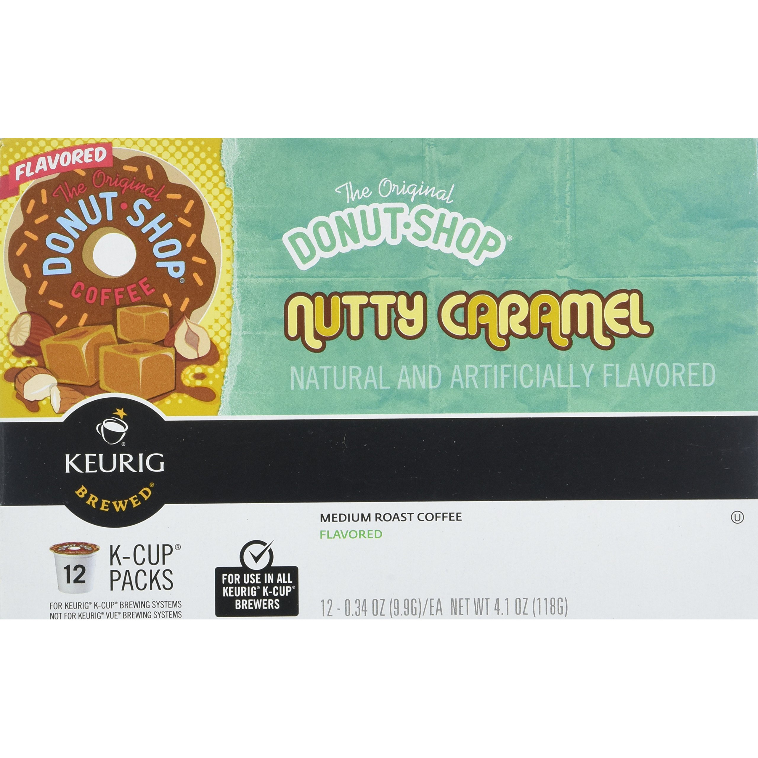 Donut Shop Nutty Caramel Coffee K-Cups, 12 Ct. Box (Retail Packaging)
