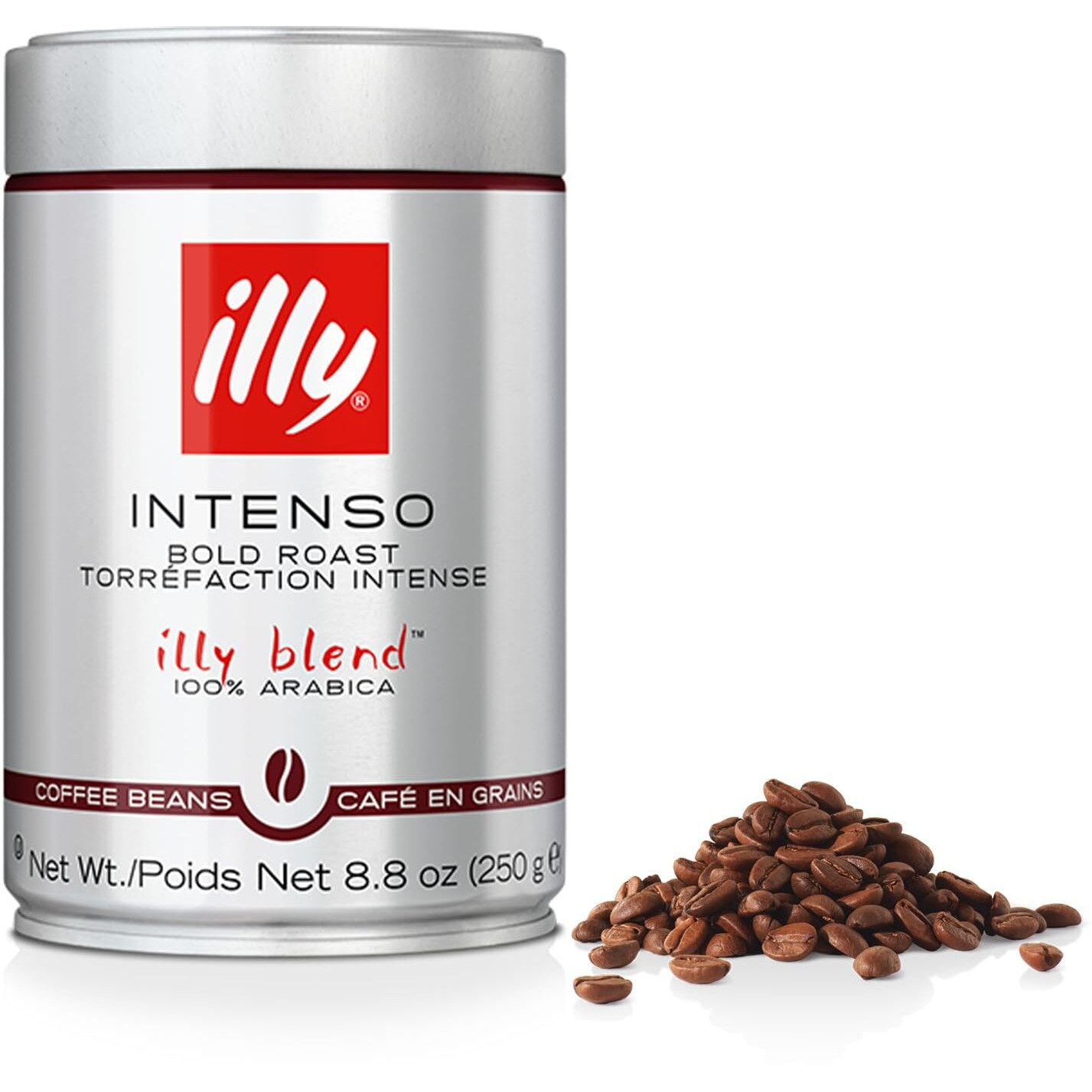 Illy Whole Bean Coffee - Perfectly Roasted Whole Coffee Beans - Intenso Dark Roast - Warm Notes Of Cocoa & Dried Fruit - Full-Bodied - 100% Arabica Coffee - No Preservatives - 8.8 Ounce