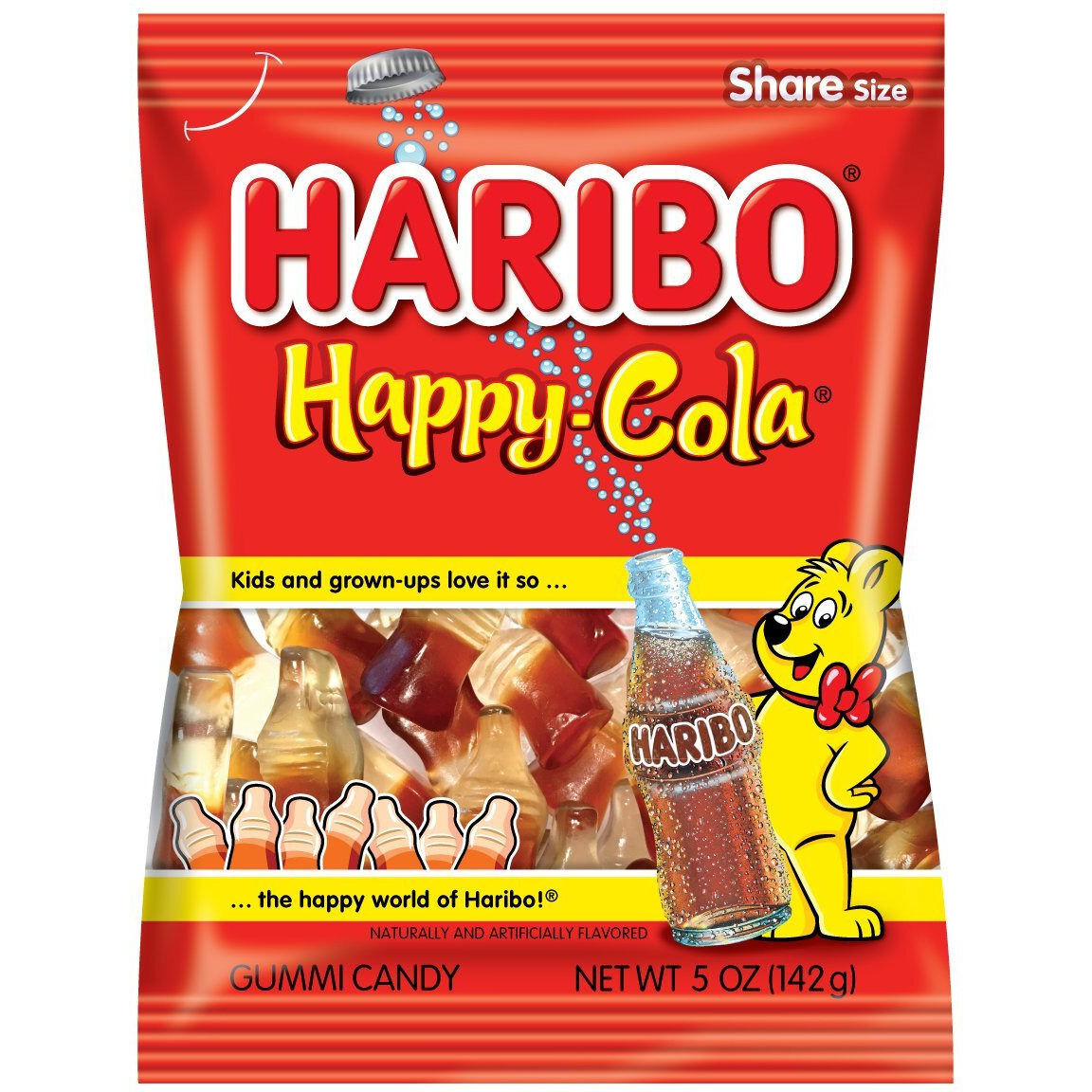 Haribo Gummi Candy, Happy-Cola 5 Oz. Bag (Pack Of 12)