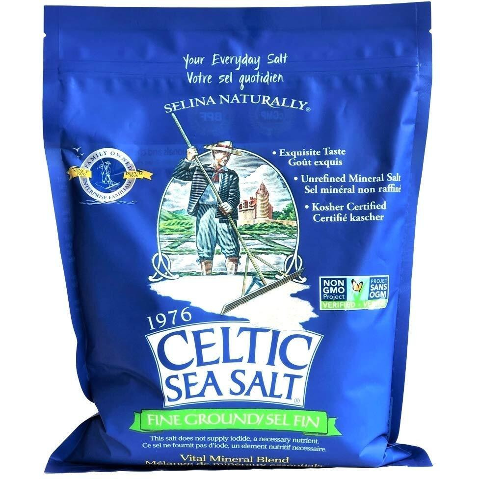 Fine Ground Classic Celtic Sea Salt - (1) 5 Pound Bag Of Nutritious, , Great For Cooking, Baking, Pickling, Finishing And More, Pantry-Friendly, Gluten-Free, Kosher And Paleo-Friendly
