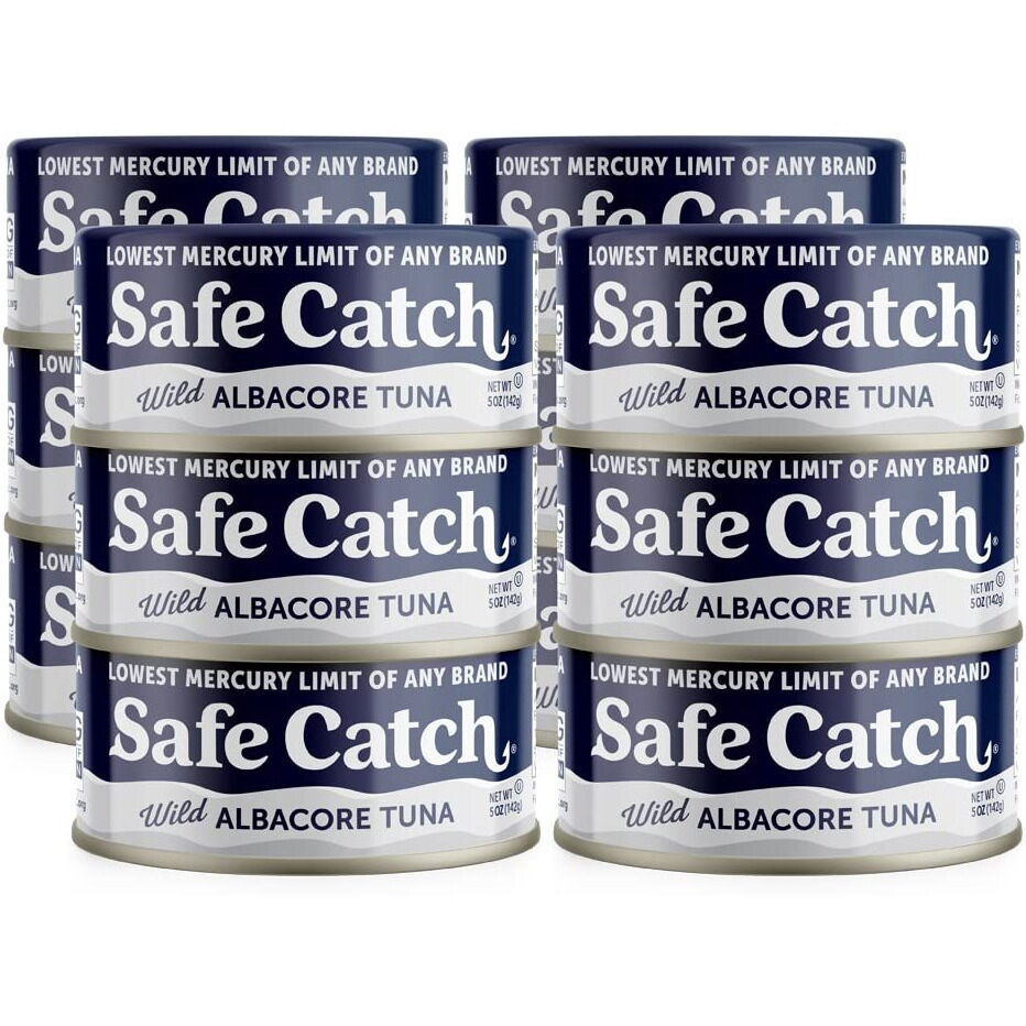 Safe Catch Wild Albacore Tuna Canned Low Mercury Can Tuna Fish Steak Gluten-Free Keto Food Non-Gmo Kosher Paleo-Friendly High Protein Every Can Of Tuna Is Tested No Water Oil Tuna, Pack Of 12 5Oz