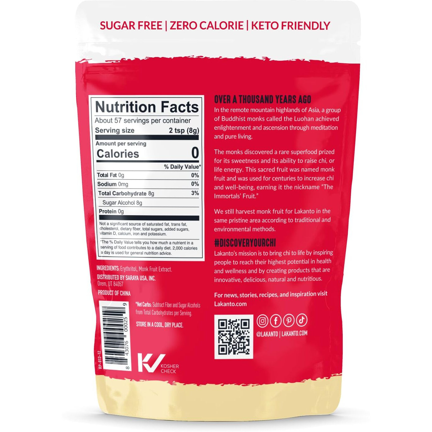 Lakanto Golden Monk Fruit Sweetener With Erythritol - Raw Cane Sugar Substitute, Zero Calorie, Keto Diet Friendly, Zero Net Carbs, Baking, Extract, Sugar Replacement (Golden - 1 Lb)