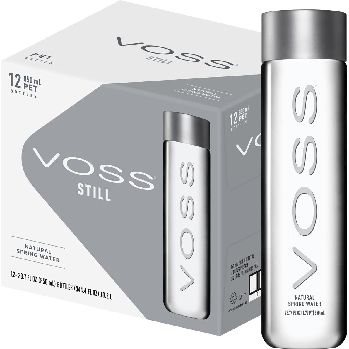 Voss Premium Still Bottled Natural Water - Bpa-Free - High Grade Pet - Recyclable Plastic Water Bottles - Pure Drinking Water With Unique & Iconic Bottle Design - 12 Pack