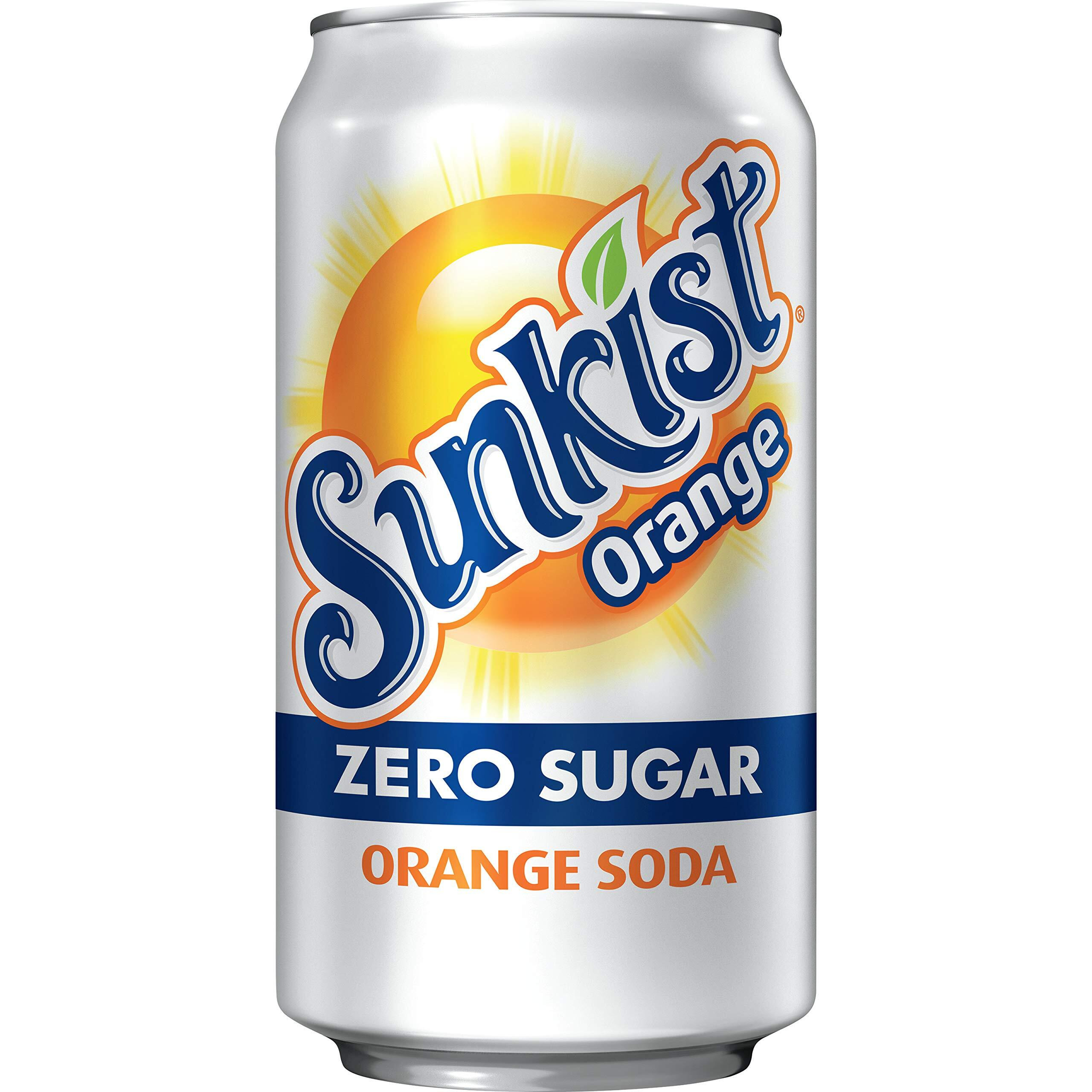 Sunkist Zero Sugar Orange Soda, 12 Fl Oz Cans, 12 Pack