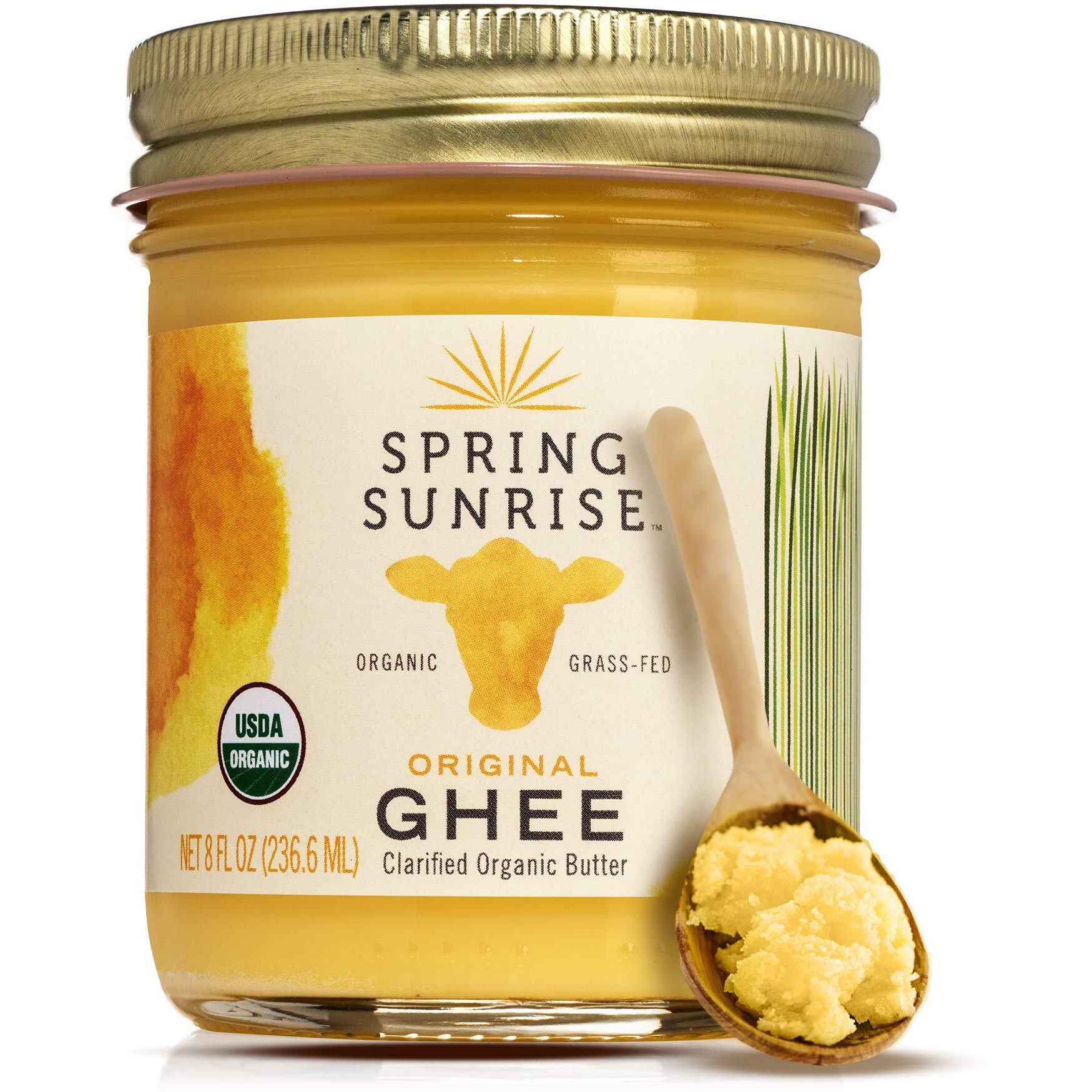 Ghee Organic Grass Fed - Ghee Butter - Organic Ghee - Ghee Oil - Grass Fed Ghee - Organic Butter - Grass Fed Butter - Ghee Butter Organic Grass Fed - Keto Butter - Spring Sunrise 8Oz