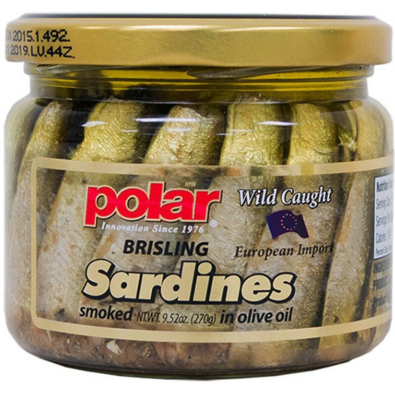 Mw Polar Smoked Brisling Sardines In Olive Oil In 9.5Oz. Jar (Pack Of 6)