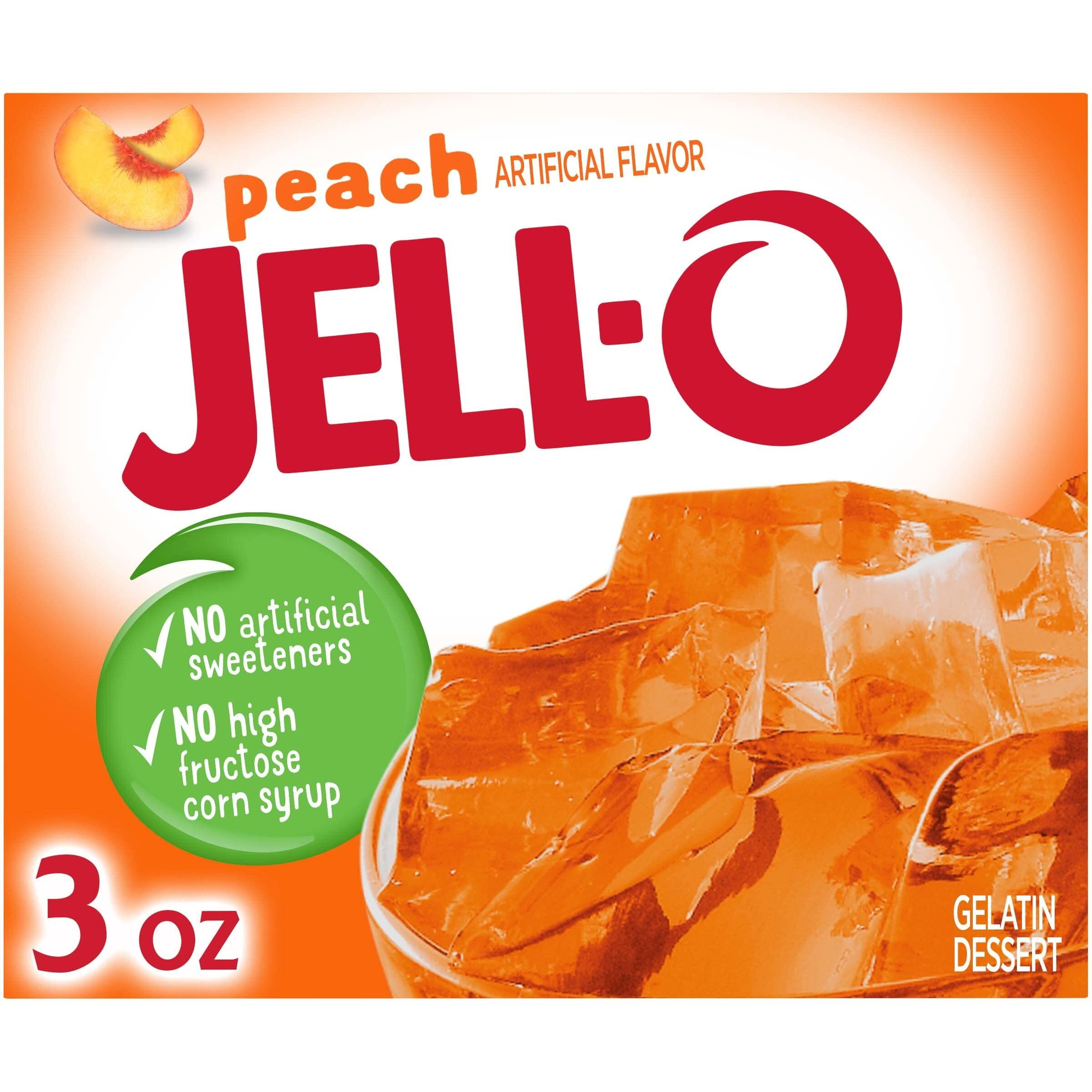 Jell-O Peach Gelatin Mix (3 Oz Boxes, Pack Of 24)