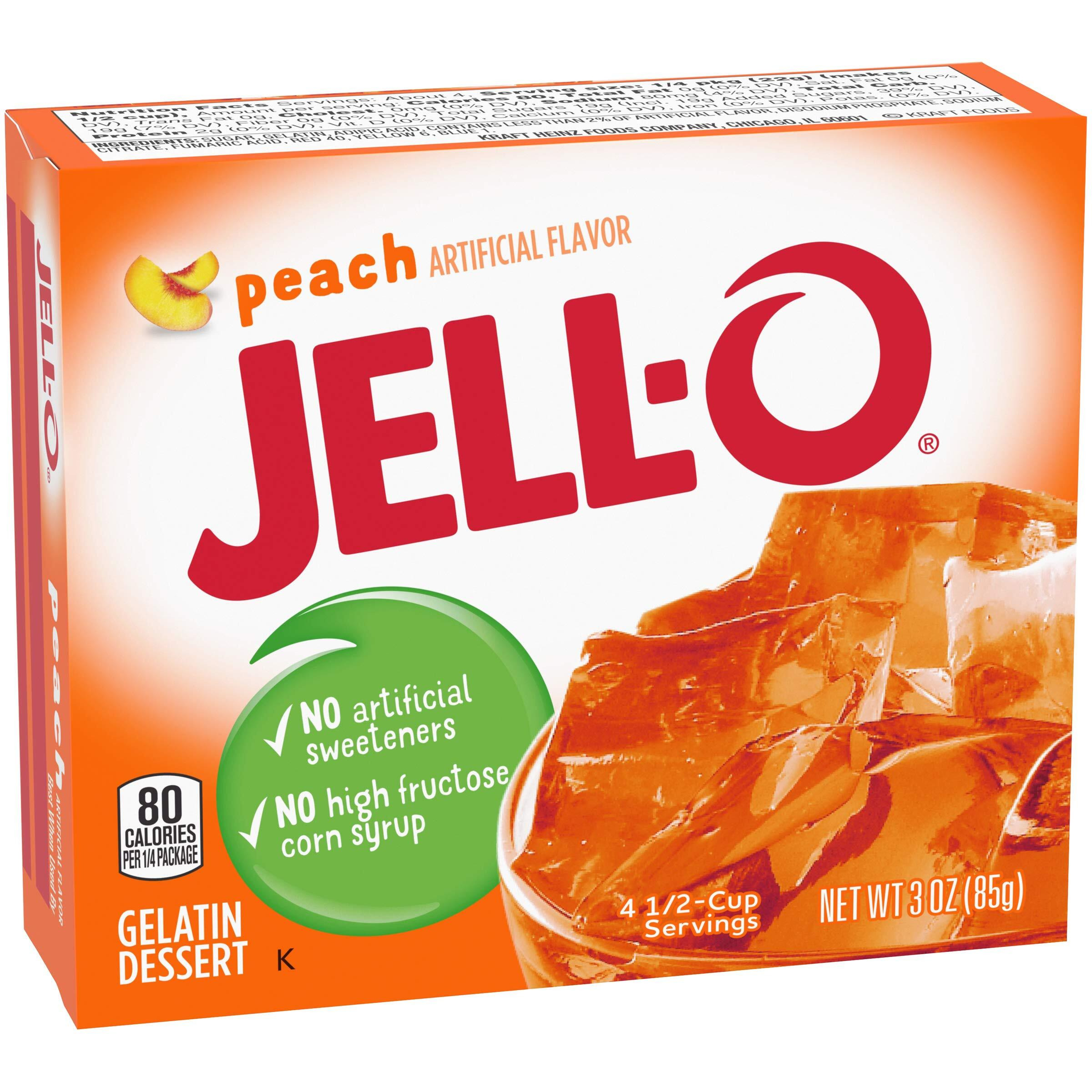 Jell-O Peach Gelatin Mix (3 Oz Boxes, Pack Of 24)