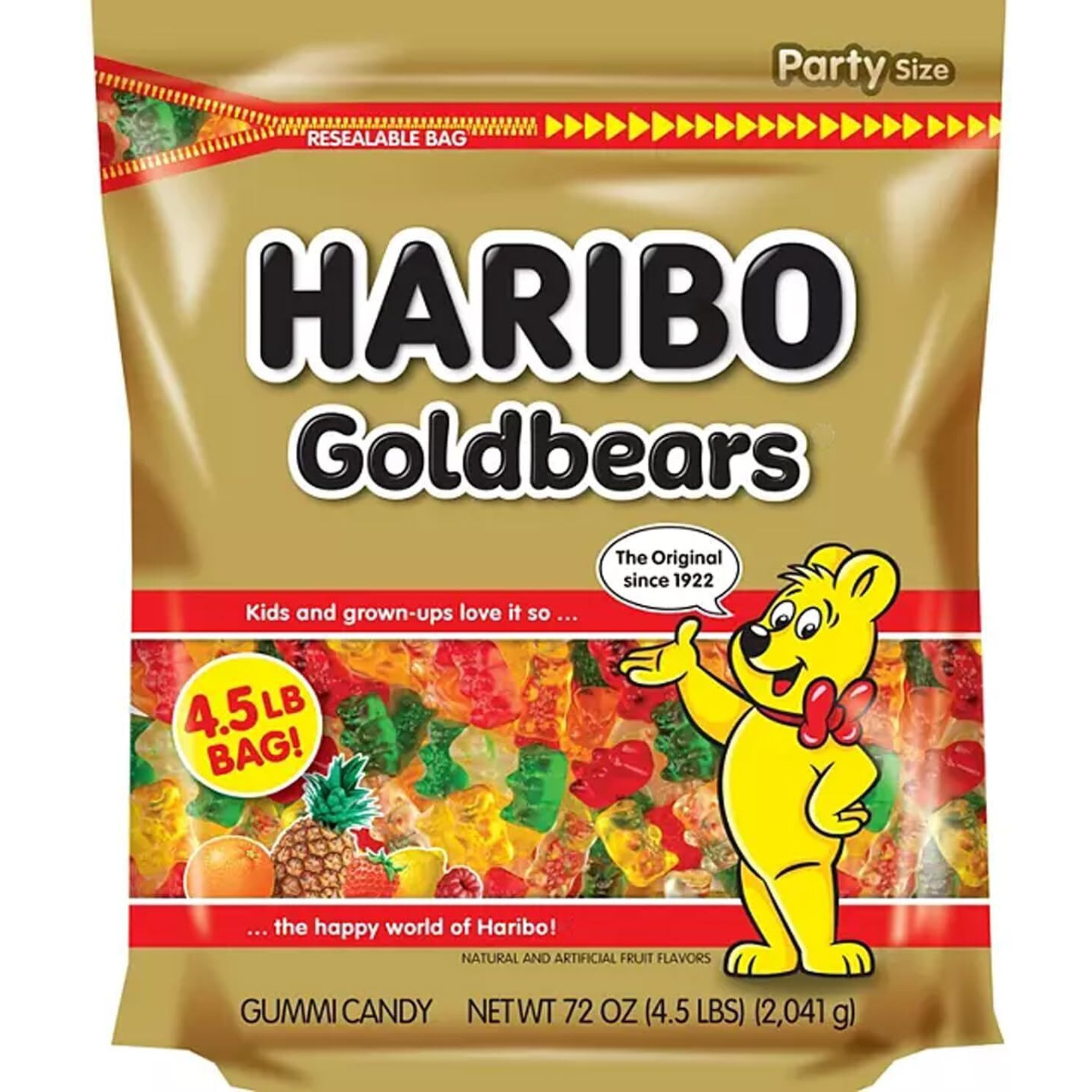 Haribo Of America Haribo Goldbears Gummi Candy In A Stand-Up Bag, 72 Ounce