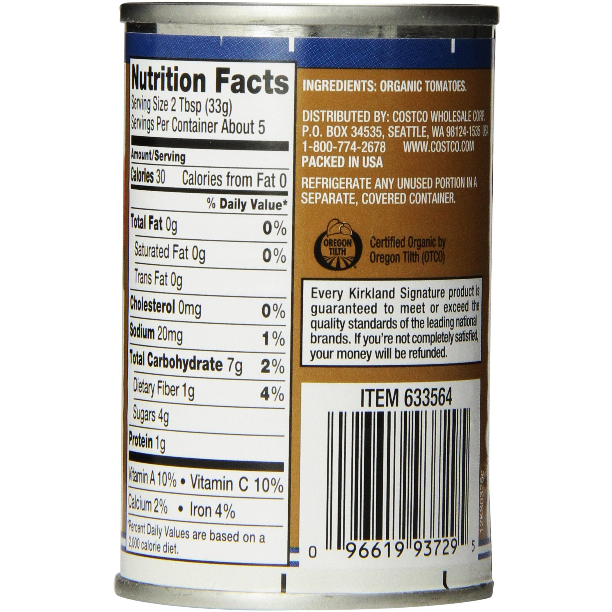 Kirkland Organic Tomato Paste-6 Oz, 12 Ct
