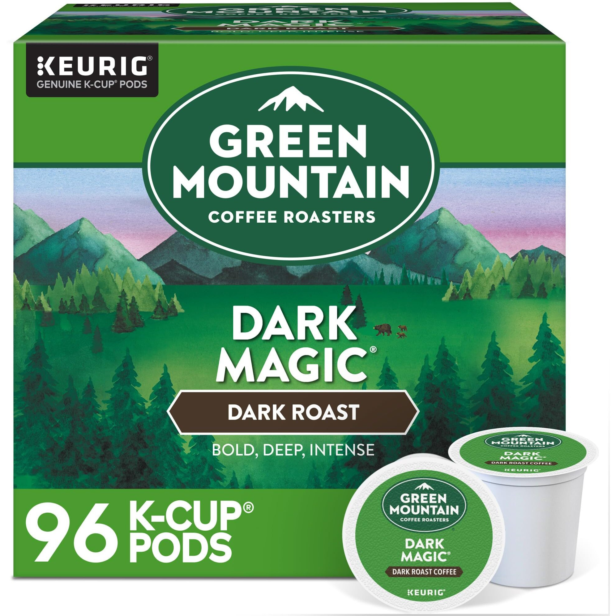 Green Mountain Coffee Roasters Dark Magic Coffee, Keurig Single-Serve K-Cup Pods, Dark Roast, 96 Count (4 Packs Of 24)
