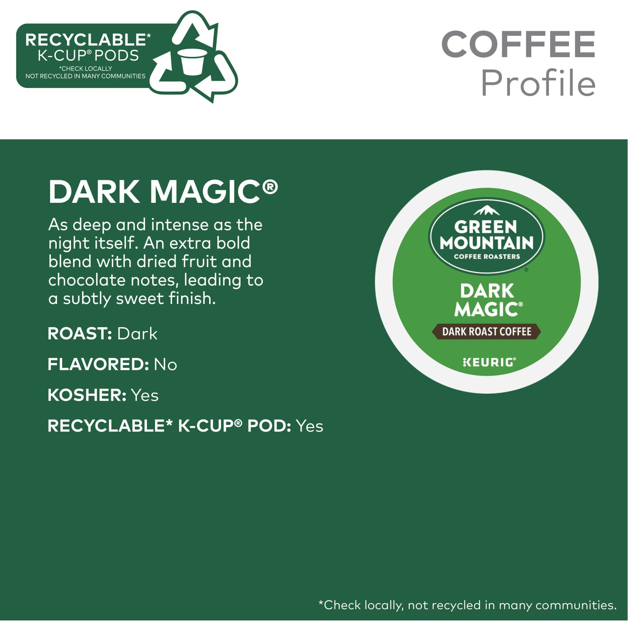 Green Mountain Coffee Roasters Dark Magic Coffee, Keurig Single-Serve K-Cup Pods, Dark Roast, 96 Count (4 Packs Of 24)