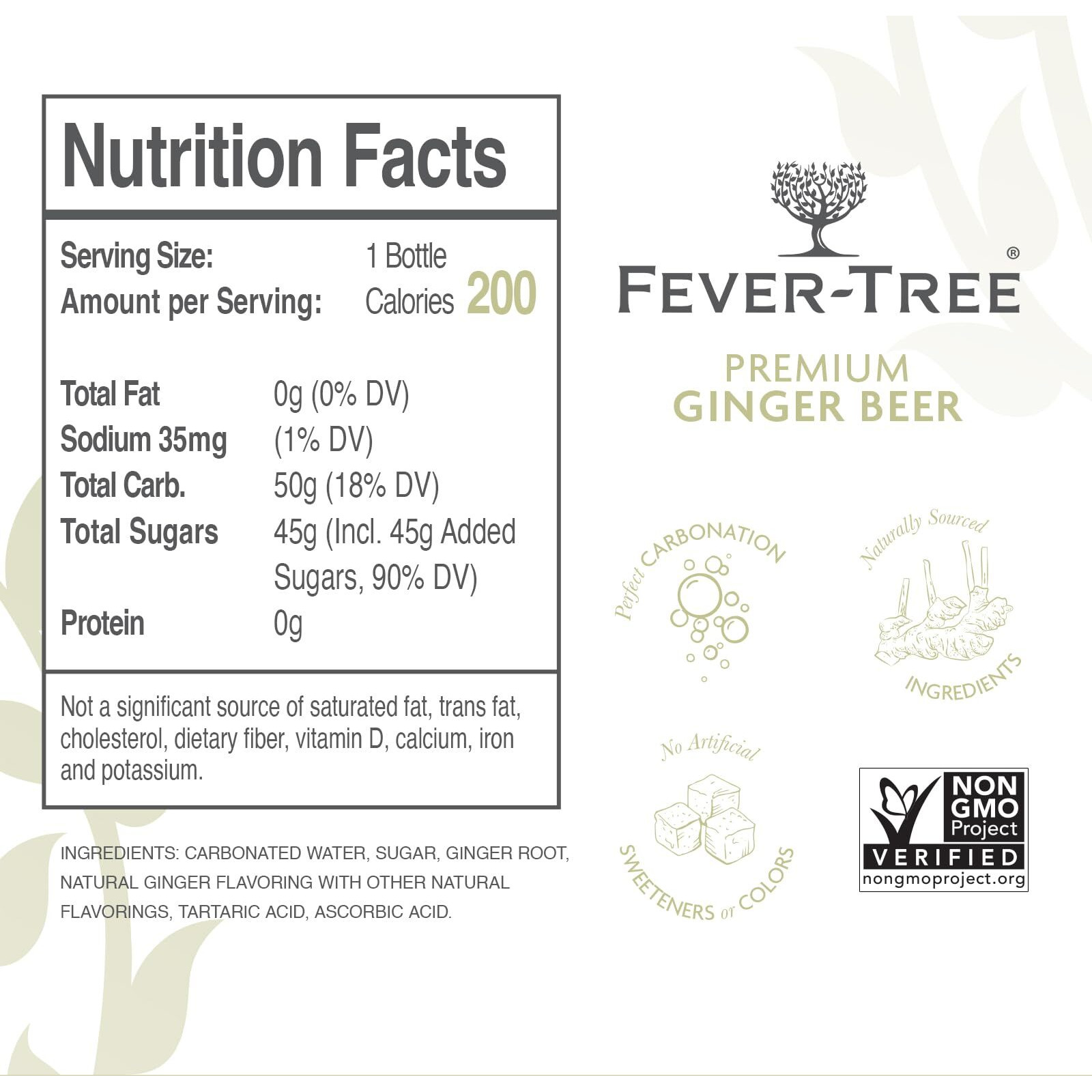 Fever Tree Ginger Beer - Premium Quality Mixer - Refreshing Beverage For Cocktails & Mocktails. Naturally Sourced Ingredients, No Artificial Sweeteners Or Colors - 500 Ml Bottles - Pack Of 8
