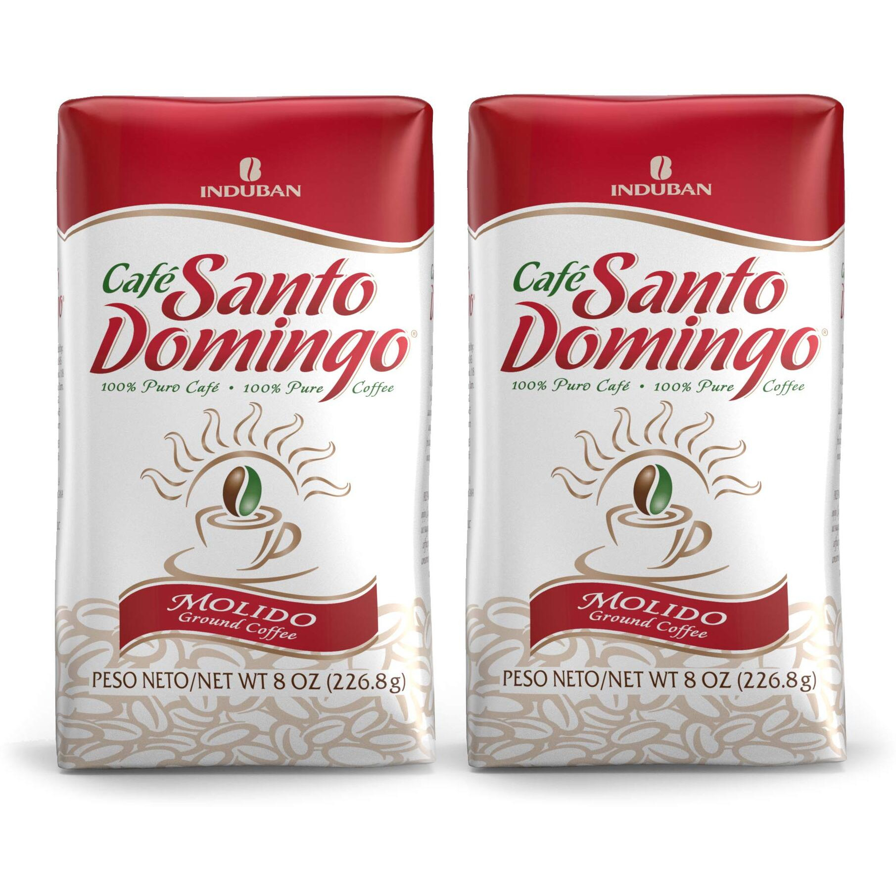 Caf   Santo Domingo, 8 Oz Bag, Ground Coffee, Medium Roast - Product From The Dominican Republic (Pack Of 2)