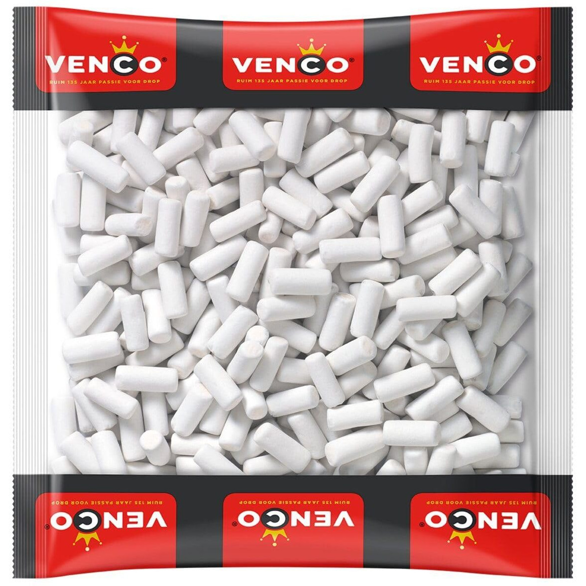 Venco Schoolkrijt Licorice Chalk Sticks 2.2Lbs Bag - Crunchy White Mint Coated Candy - Soft Sweet Anise Filling - Original Dutch Food - Candy Bulk
