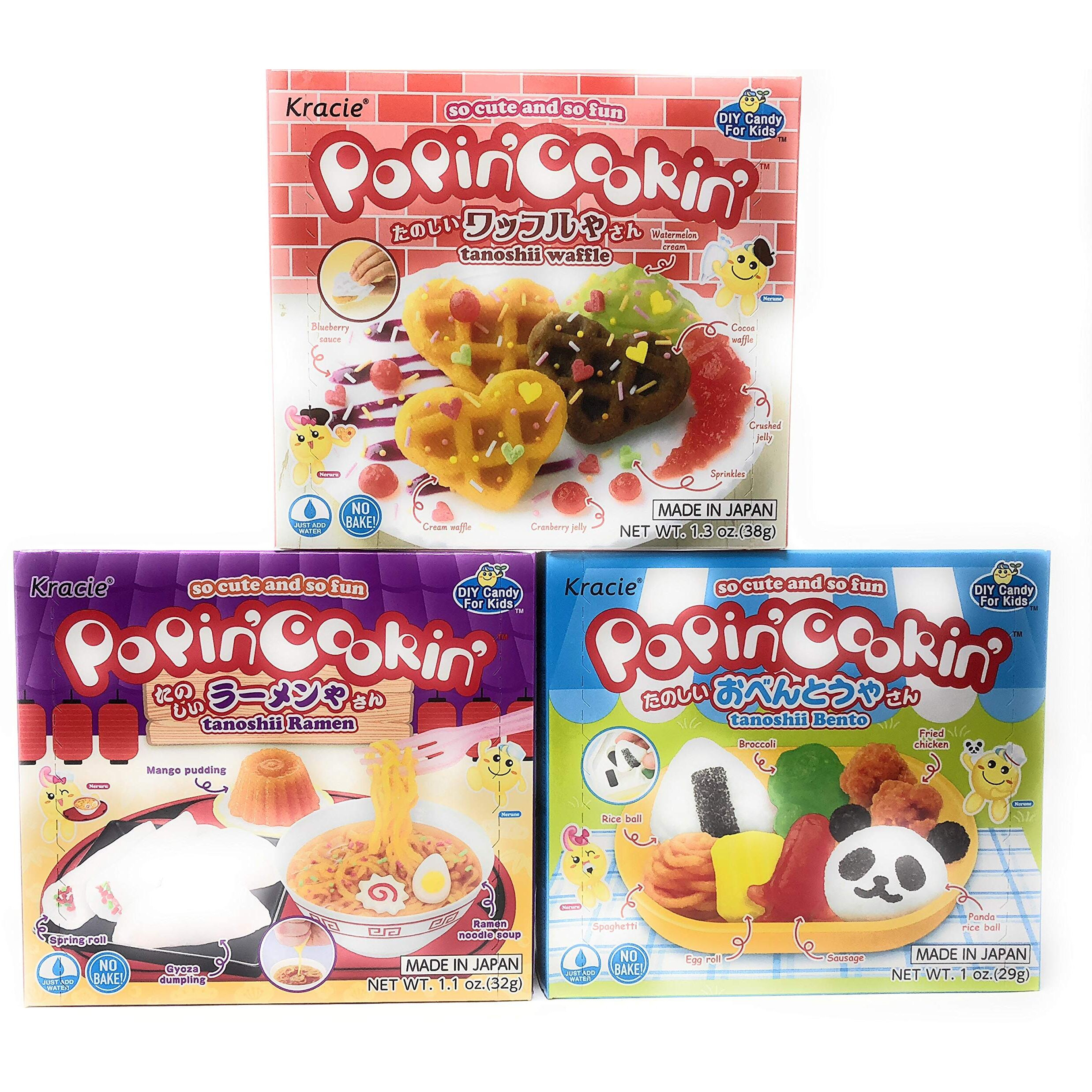 Popin Cookin Diy Candy Kit (8 Pack Varieties) - Tanoshii Bento, Ramen And Waffle, Cakes, Sushi And Donuts, Hamburger, And Kawaii Gummy Land In Fusion Select Gift Box