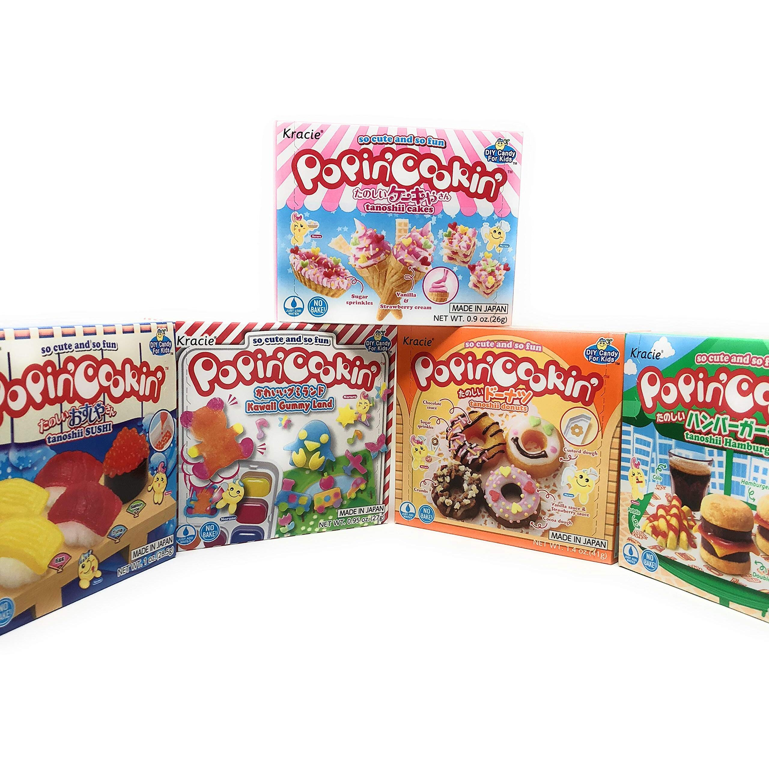 Popin Cookin Diy Candy Kit (8 Pack Varieties) - Tanoshii Bento, Ramen And Waffle, Cakes, Sushi And Donuts, Hamburger, And Kawaii Gummy Land In Fusion Select Gift Box