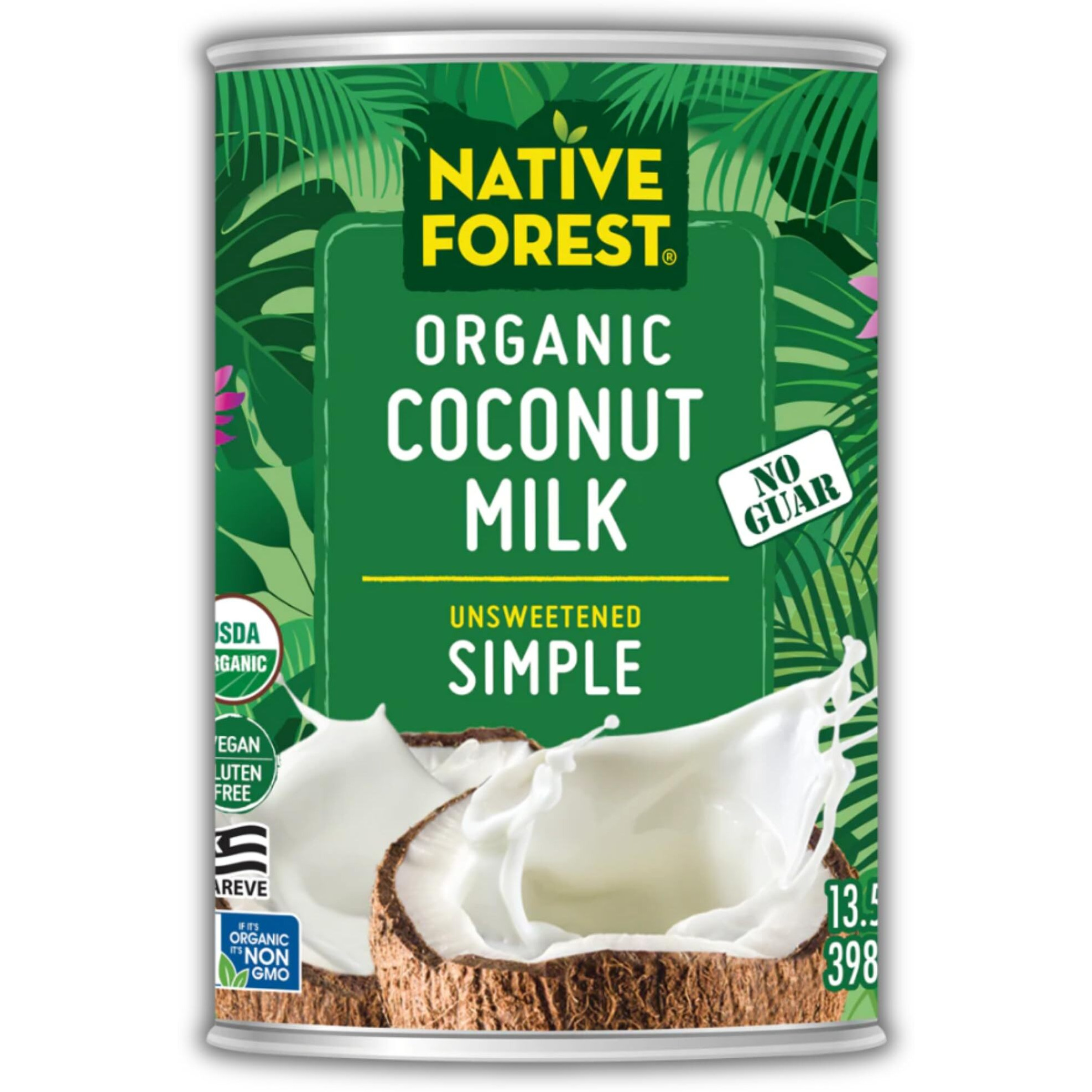 Native Forest Organic Unsweetened Coconut Milk - Canned Coconut Milk, No Guar Gum, Non-Gmo Project Verified, Usda Organic - Simple, 13.5 Fl Oz (Pack Of 12)