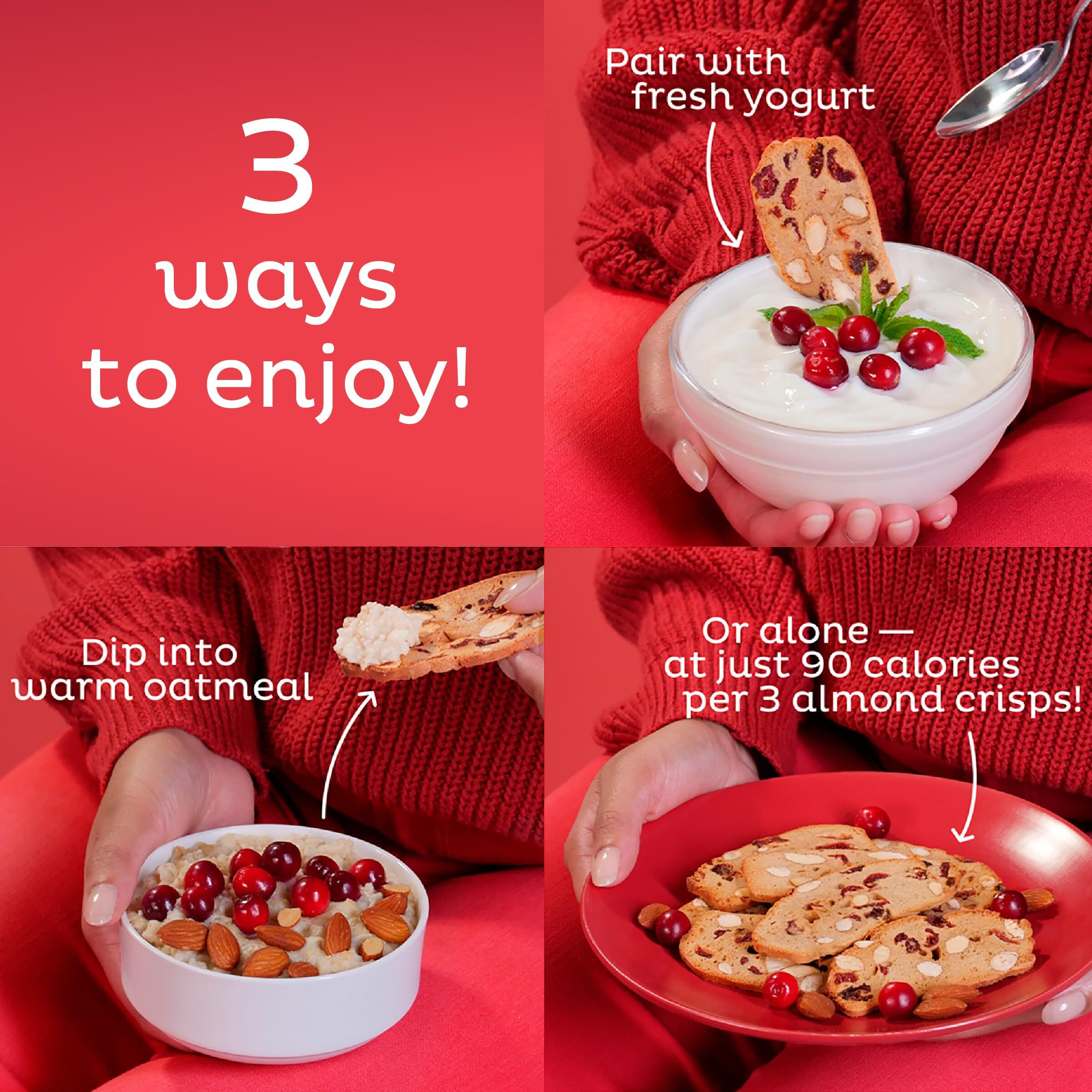 Nonni's Thinaddictives Almond Thin Cookies - 3 Boxes Cranberry Almond Biscotti Cookie Thins - Sweet Crunchy & Chewy - Kosher Cookie 4.4 Ounces