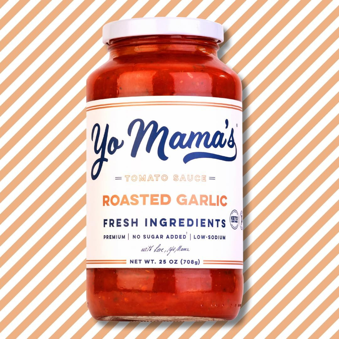 Yo Mama's Foods Keto Roasted Garlic Pasta Sauce - Pack Of (2) - Vegan, No Sugar Added, Low Carb, Low Sodium, Gluten Free, Paleo Friendly, And Made With Fresh Non-Gmo Tomatoes