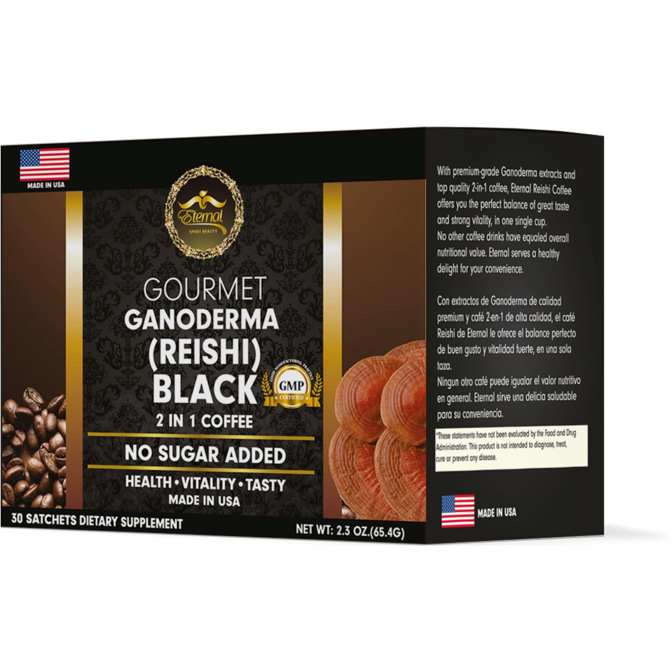 Eternal Spirit Beauty Asian Black Coffee Singles - Unparalleled Convenience In Individual Packets For Quick And Flavorful Energy (30 Sachets - 0.07 Oz Each)