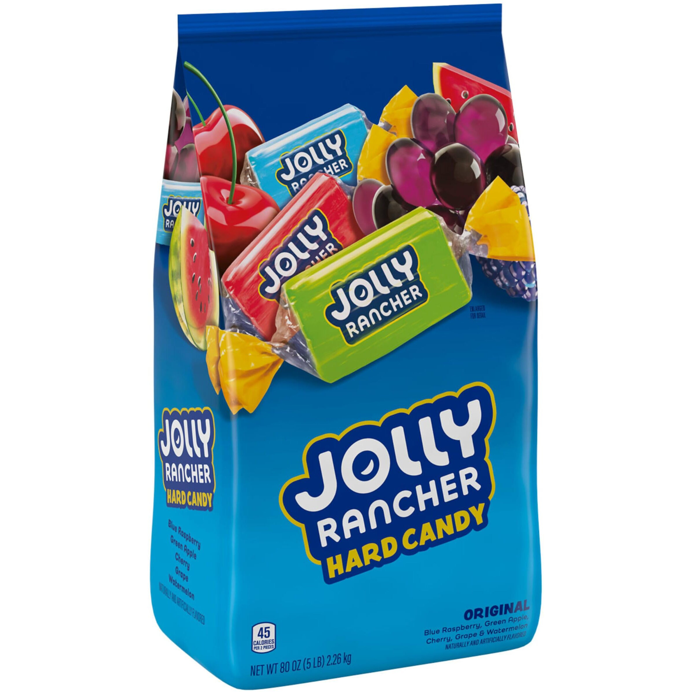 Jolly Rancher Assorted Fruit Flavored Hard Candy Bulk Bag, 5 Lb