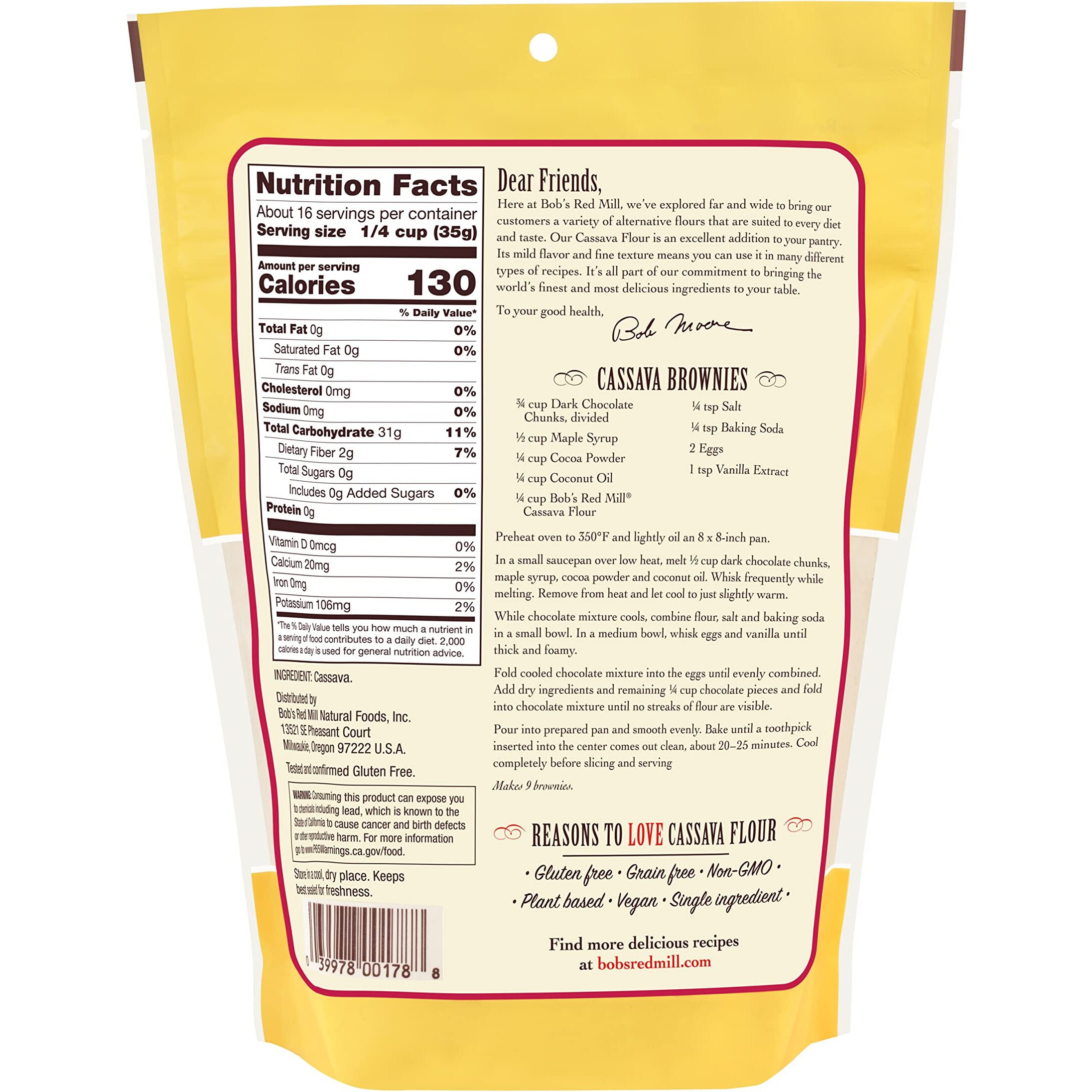 Bobs Red Mill Cassava Flour, 20 Oz