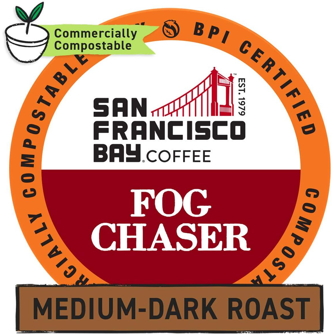 San Francisco Bay Compostable Coffee Pods - Fog Chaser (80 Ct) K Cup Compatible Including Keurig 2.0, Medium Dark Roast