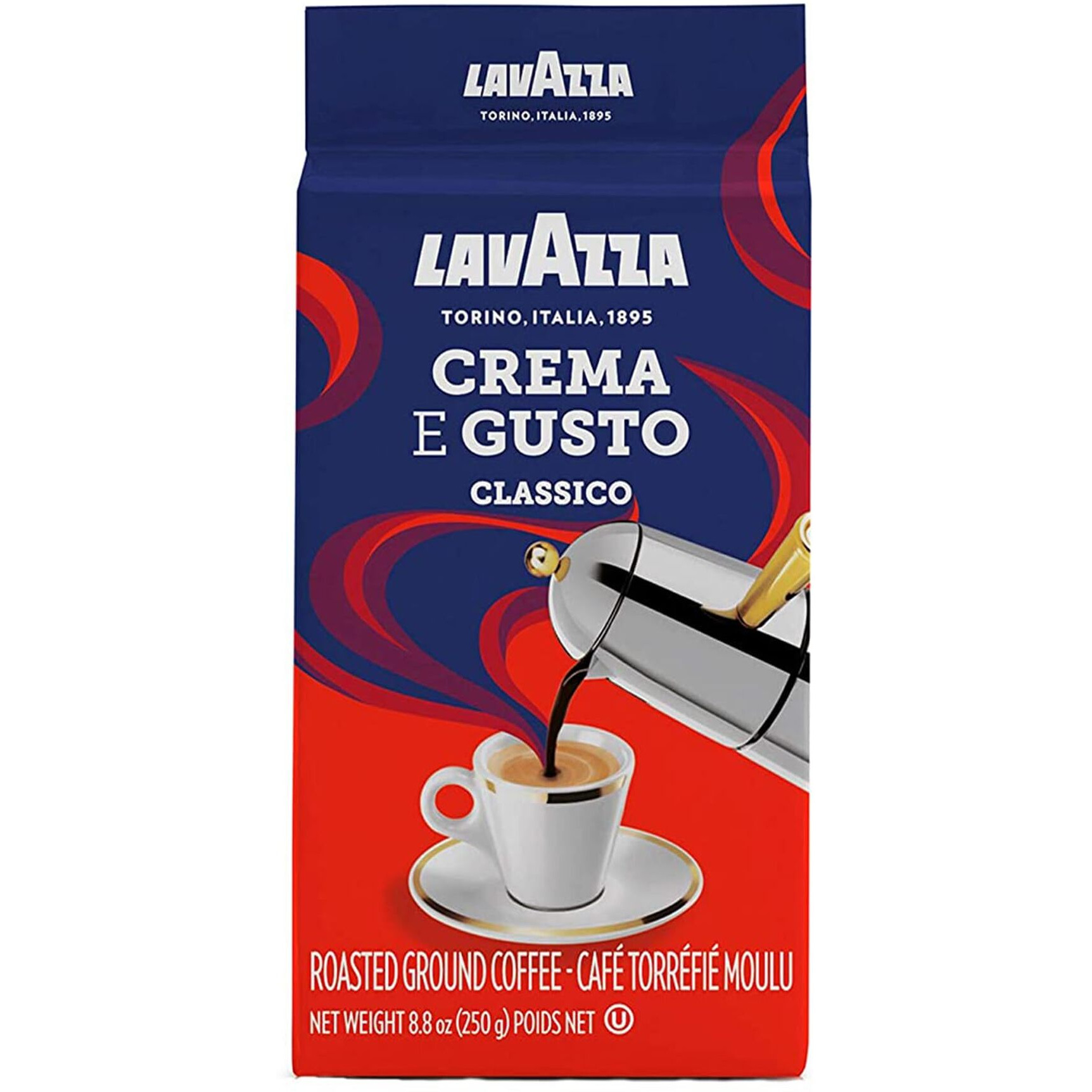 Lavazza Italian "&quotCrema E Gusto"" Ground Espresso (1 Case  20 X 8.8 Oz Bricks)
