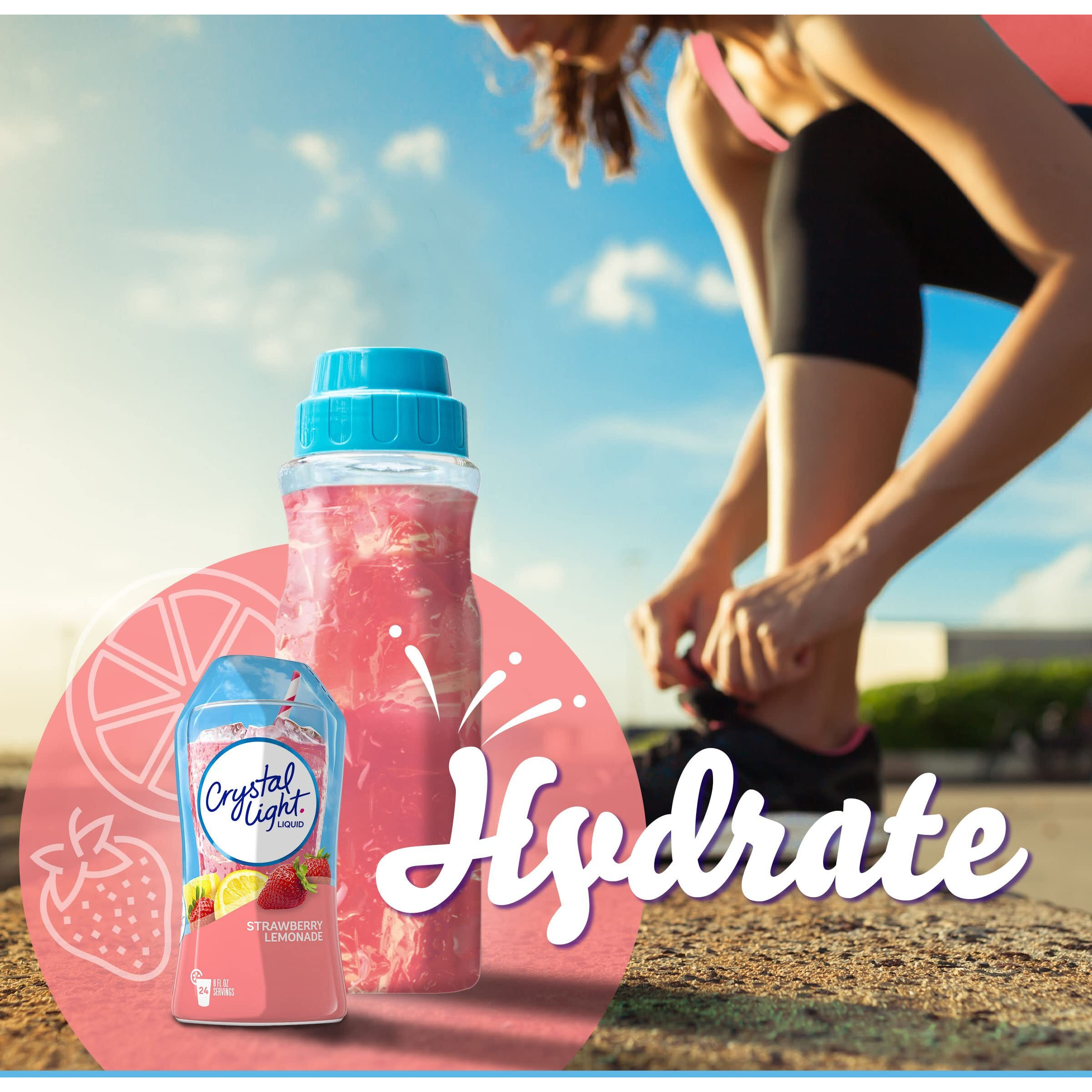 Crystal Light Sugar-Free Zero Calorie Liquid Water Enhancer - Strawberry Lemonade (1.62 Fl Oz Bottle, Pack Of 12)