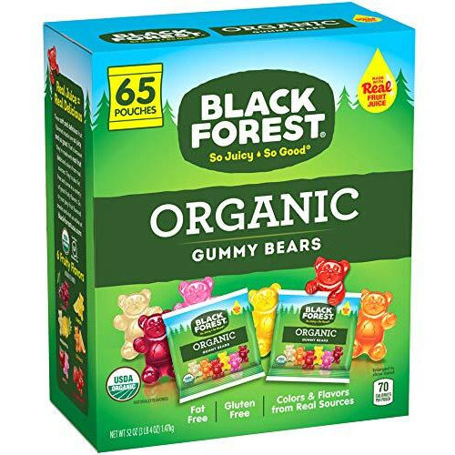 Black Forest Organic Gummy Bears Candy, 0.8 Ounce Pouches (65 Count)