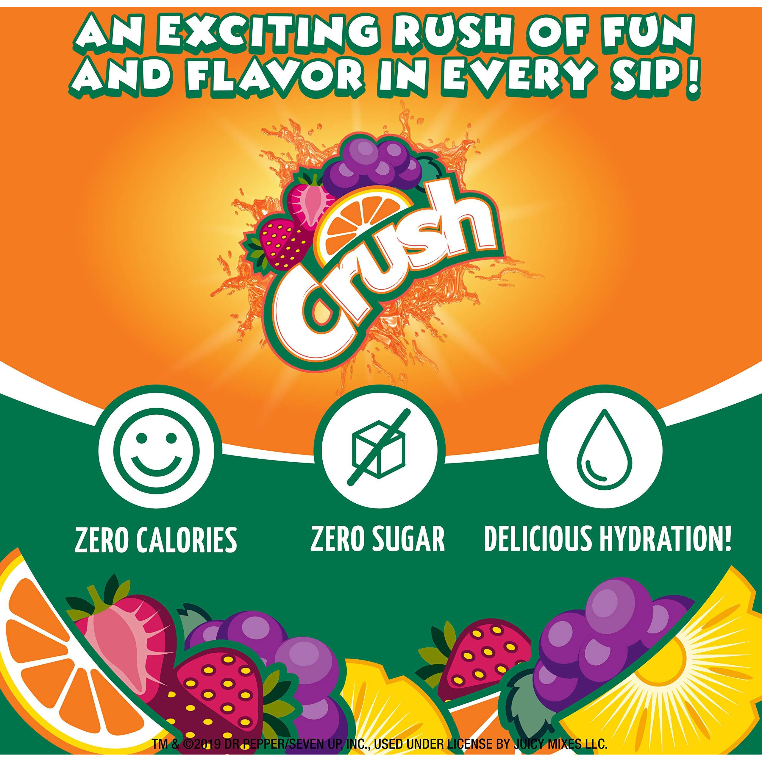 Crush, Orange, Liquid Water Enhancer - New, Better Taste (4 Bottles, Makes 96 Flavored Water Drinks) - Sugar Free, Zero Calorie