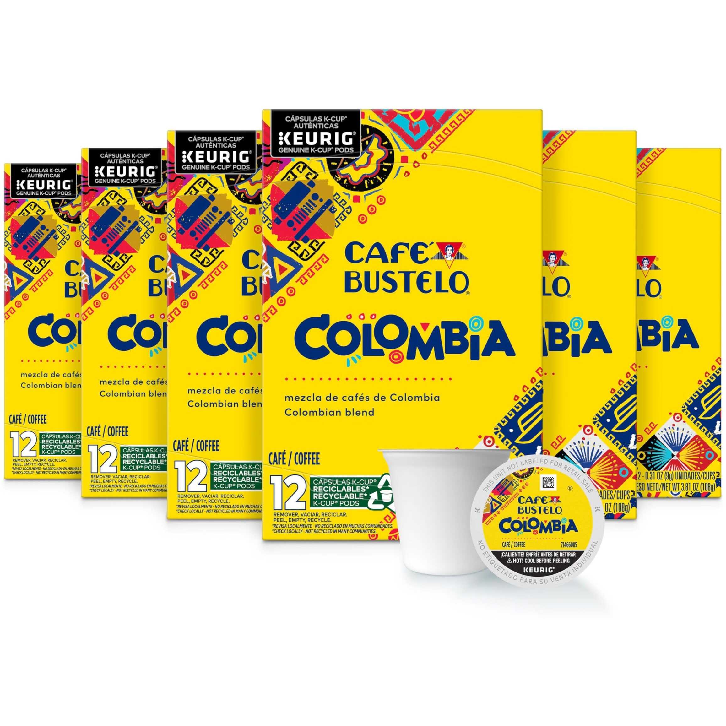 Caf   Bustelo Colombia Medium Roast Coffee, 72 Keurig K-Cup Pods