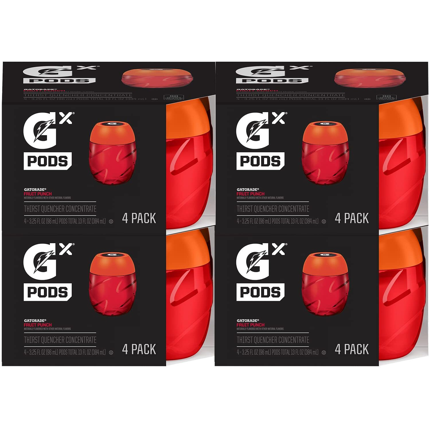 Gatorade Gx Hydration System, Non-Slip Gx Squeeze Bottles Or Gx Sports Drink Concentrate Pods, 4 Count (Pack Of 4)