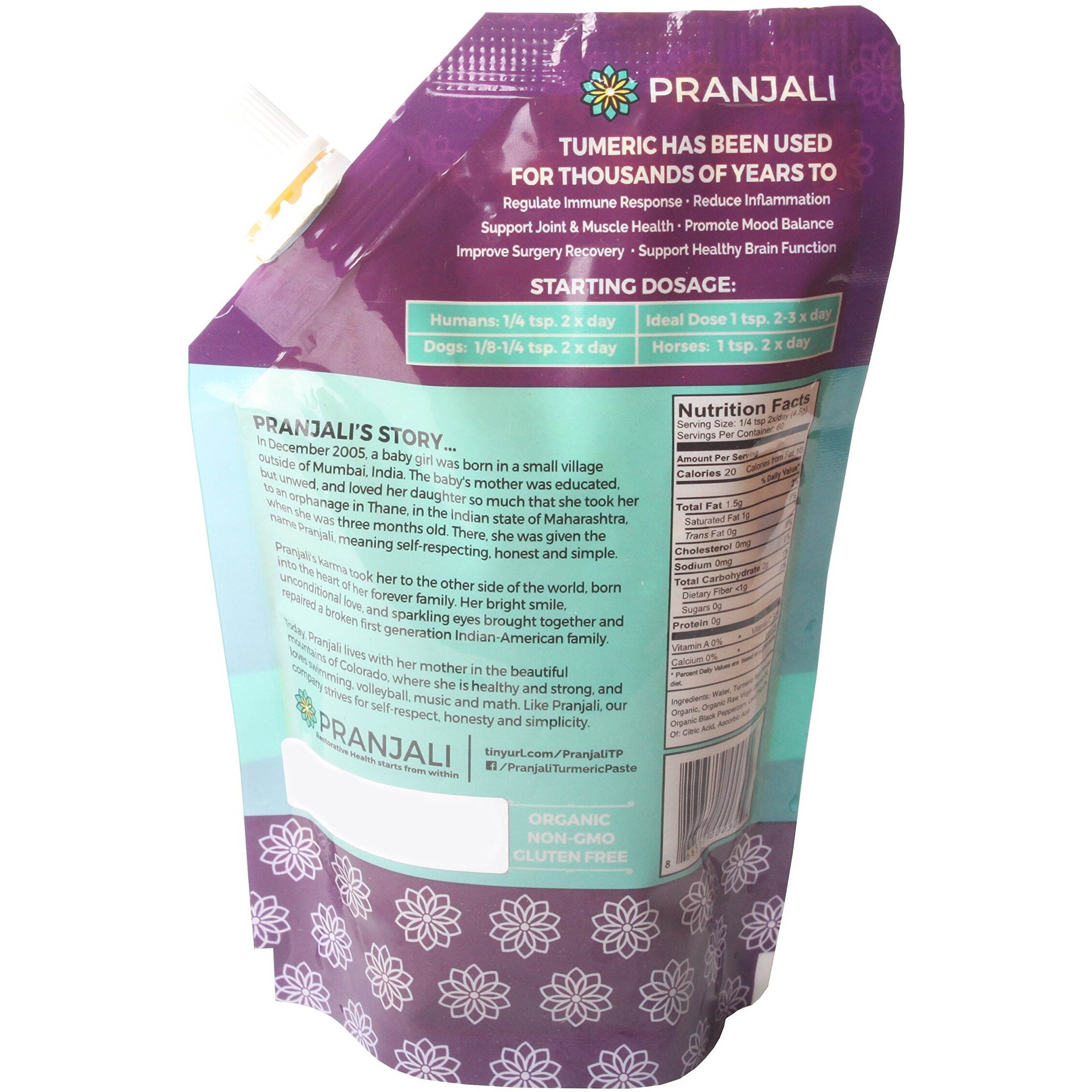 Pranjali Turmeric Paste (Golden Paste), Organic, Non-Gmo, Gluten-Free, 6.7 Ounces