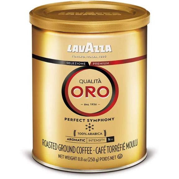 Lavazza Qualita Oro Ground Coffee Blend, Medium Roast, Authentic Italian, Non Gmo, Blended And Roated In Italy, Full Bodied Medium Roast With Sweet, Aromatic Flavor, 8.8 Oz (Pack Of 6) Package May Vary