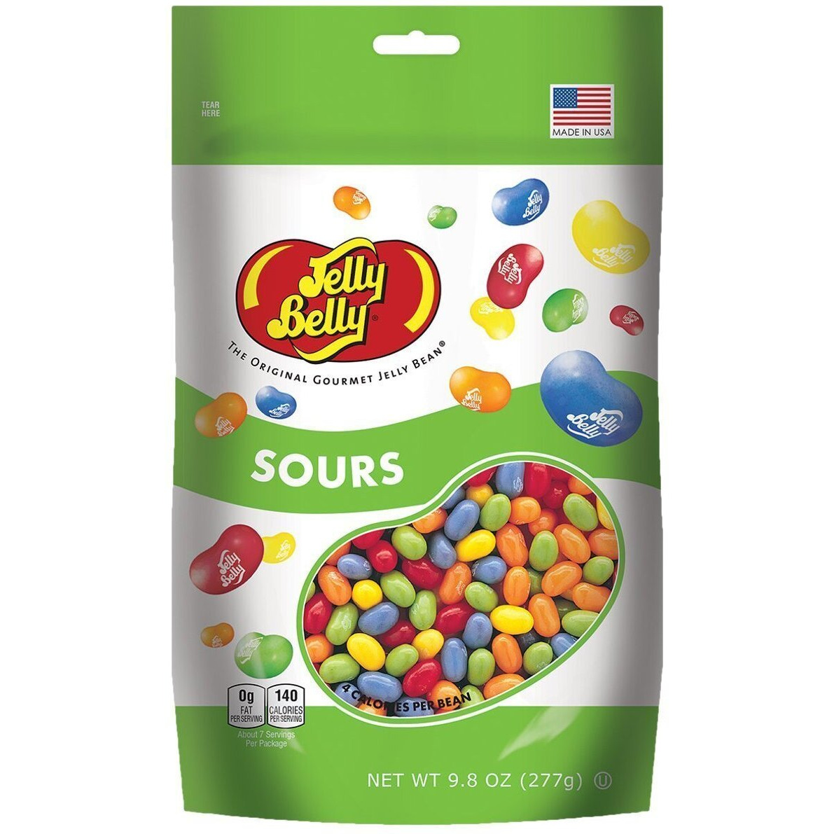 Jelly Belly 5 Sours Flavors Jelly Beans - 9.8 Oz Resealable Stand Up Pouch