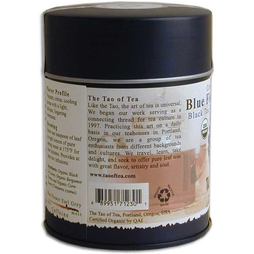 The Tao Of Tea, Blue Flower Earl Grey Black Tea, Loose Leaf, 3.5 Ounce Tin