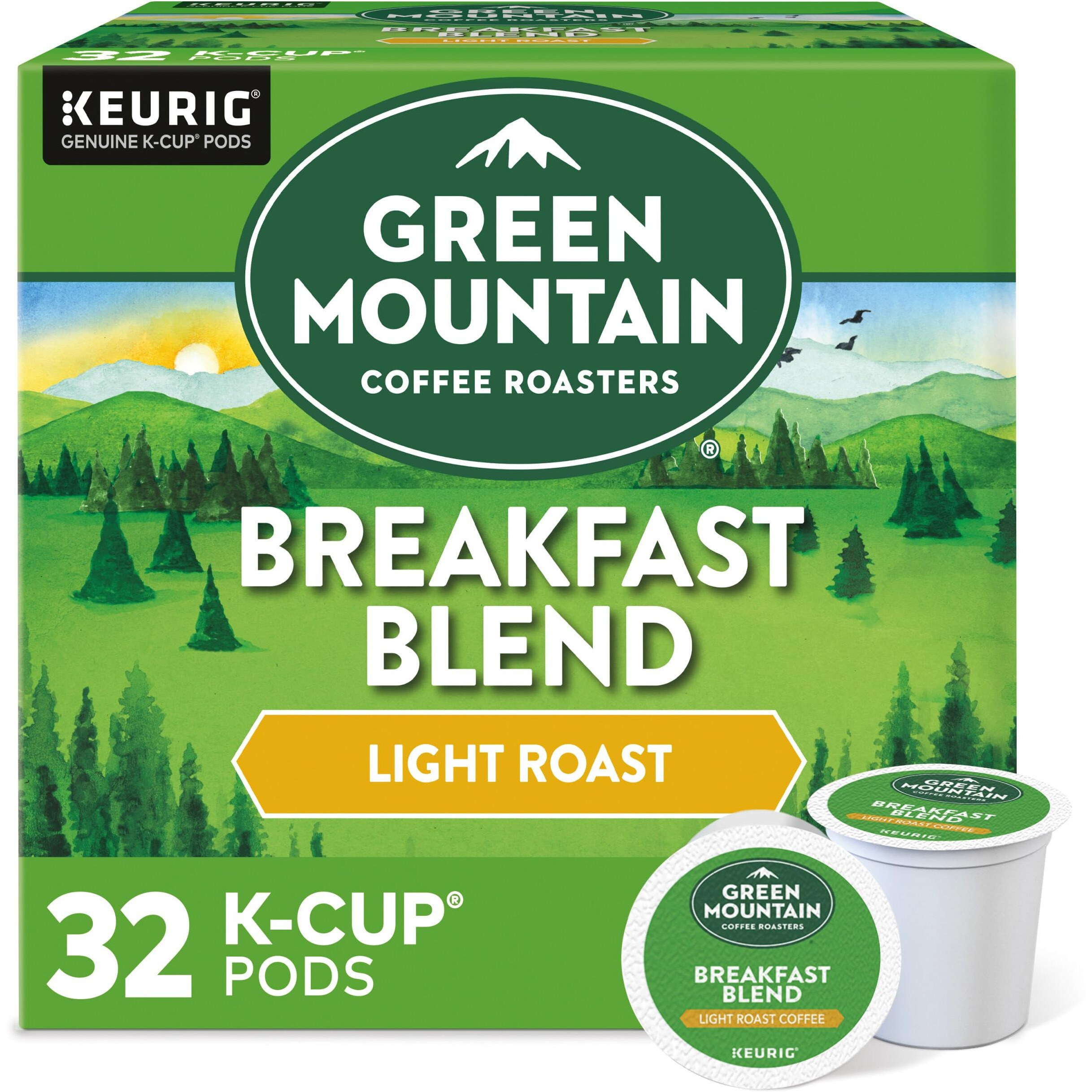 Green Mountain Coffee Roasters Breakfast Blend Keurig Single-Serve K-Cup Pods, Light Roast Coffee, 32 Count