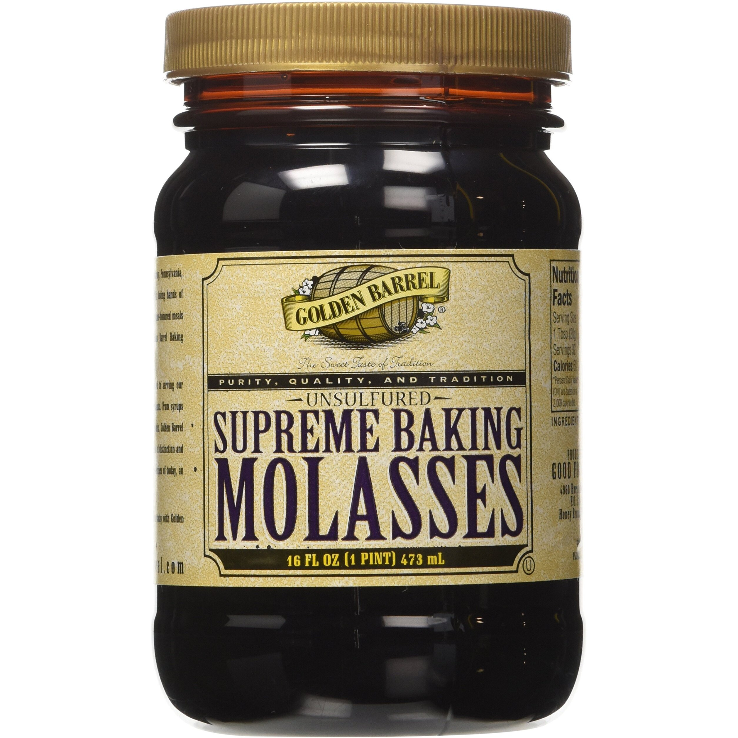 Golden Barrel Unsulphured Supreme Baking/Barbados Molasses, 16 Ounce
