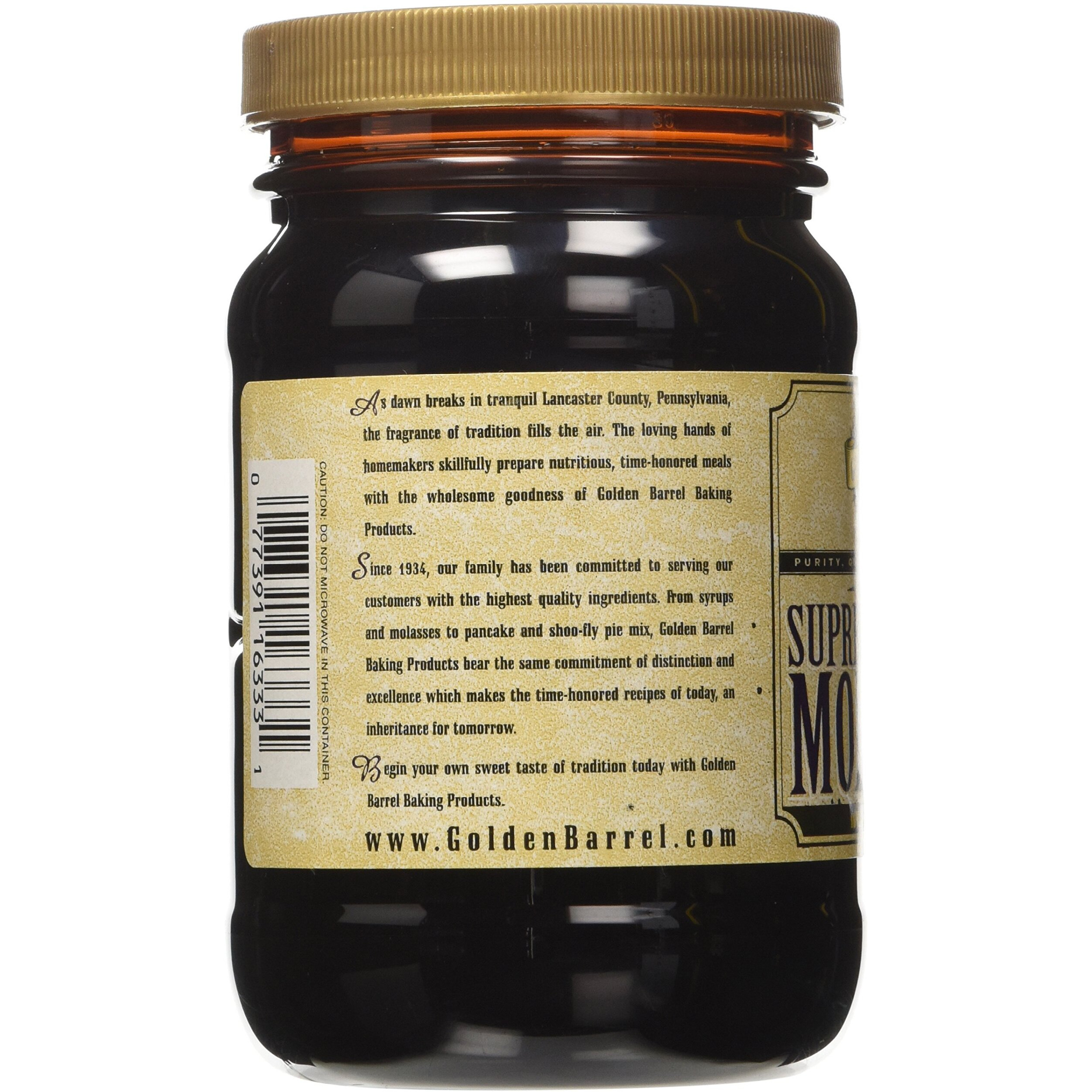 Golden Barrel Unsulphured Supreme Baking/Barbados Molasses, 16 Ounce