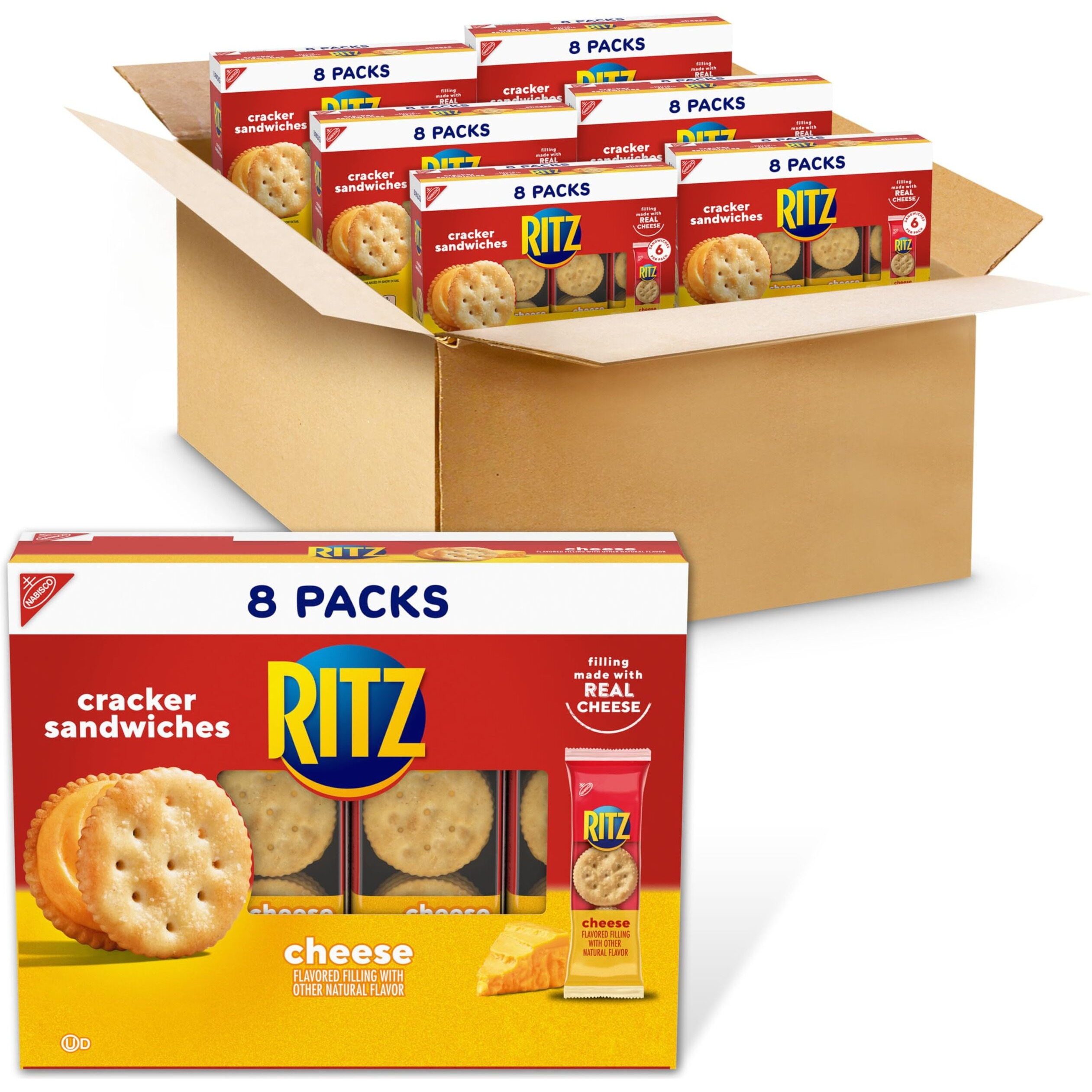 Ritz Cheese Sandwich Crackers, 48 Snack Packs (6 Boxes, 6 Crackers Per Pack)