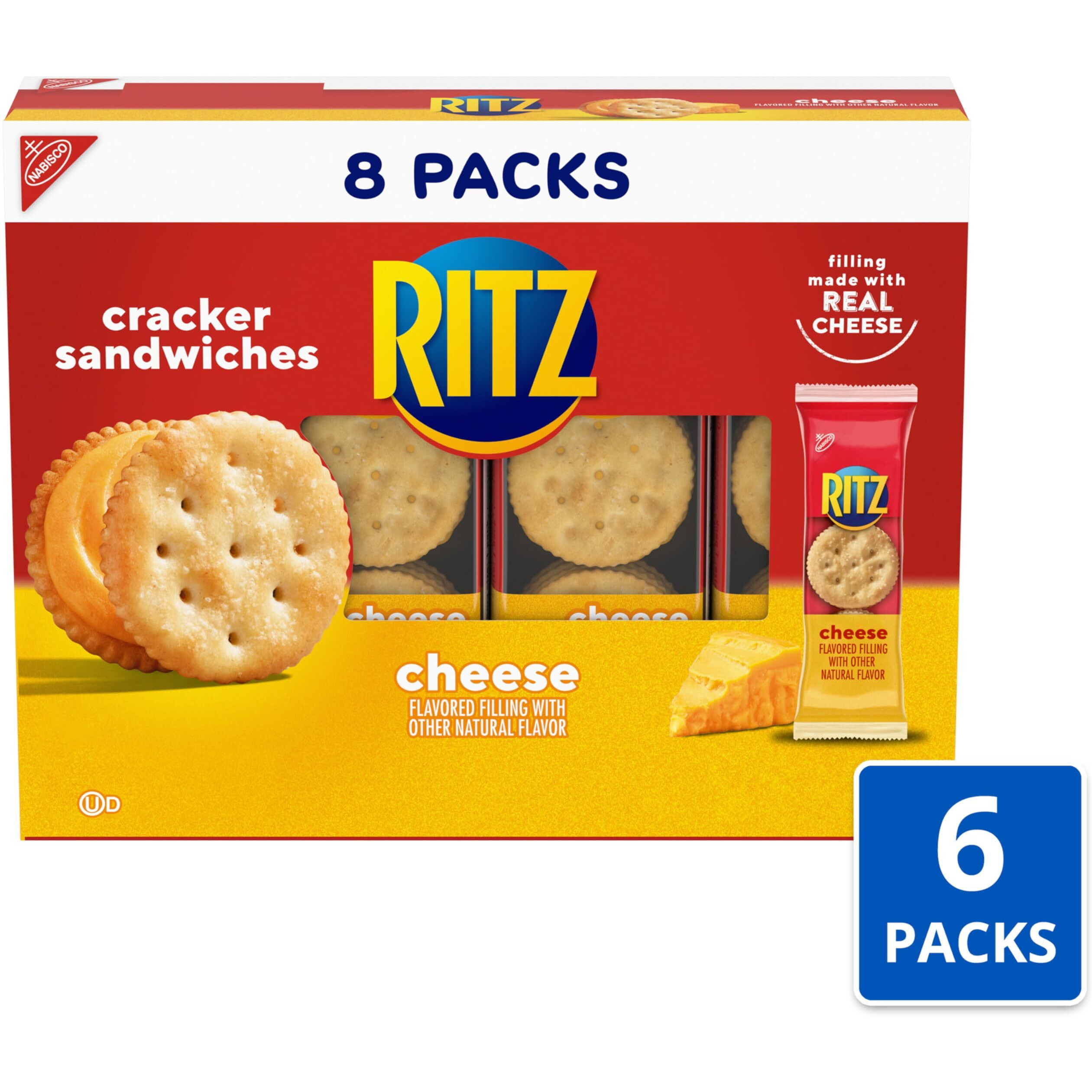 Ritz Cheese Sandwich Crackers, 48 Snack Packs (6 Boxes, 6 Crackers Per Pack)